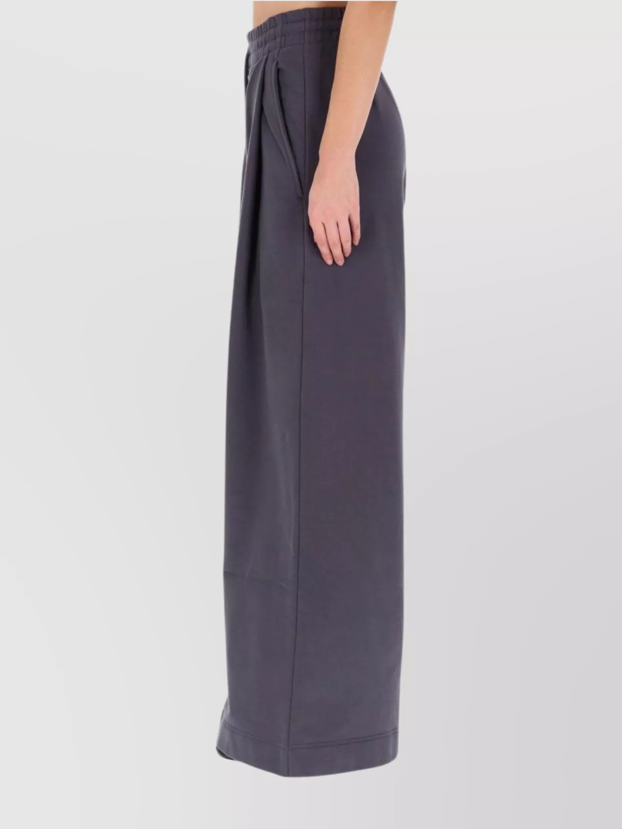Dries Van Noten Wide-leg Trousers Elastic Waistband Side Pockets In Blue