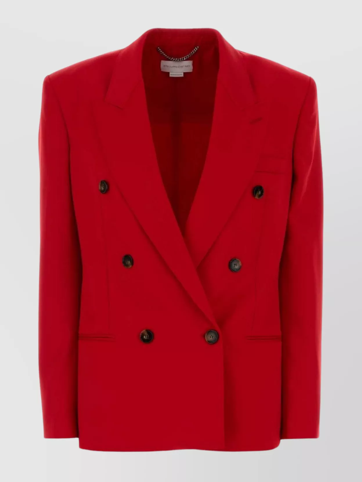 Stella Mccartney Tailored Wool Blazer Featuring Structured Shoulders In Red