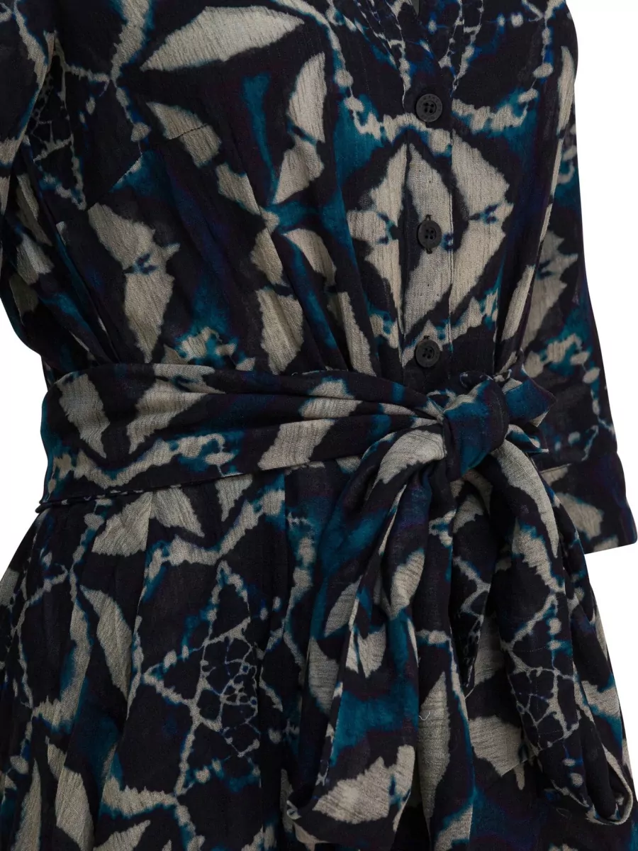 Samantha Sung Wool Printed Midi Dress