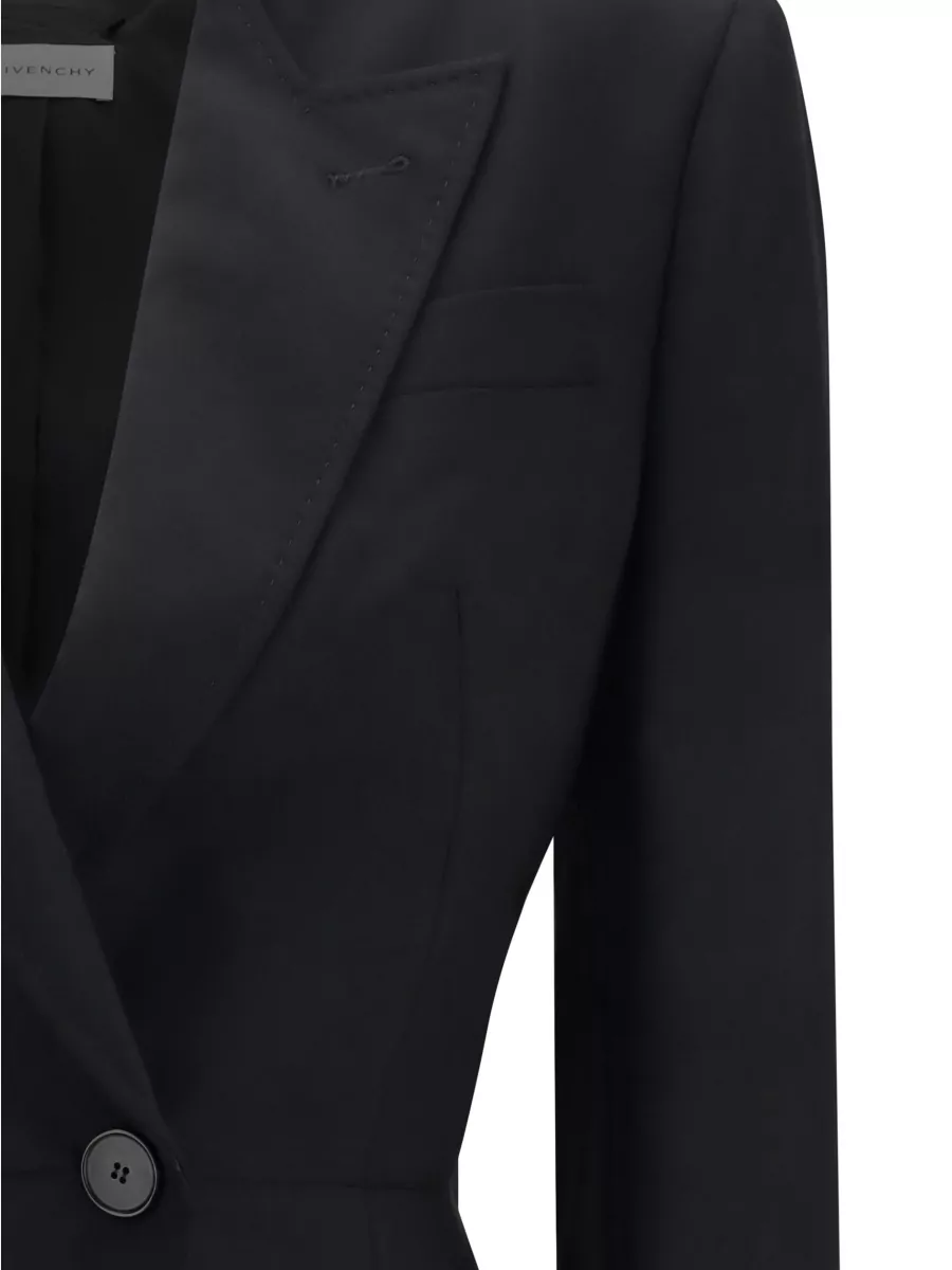 Givenchy Wool Mohair Cutout Double-Breasted Blazer