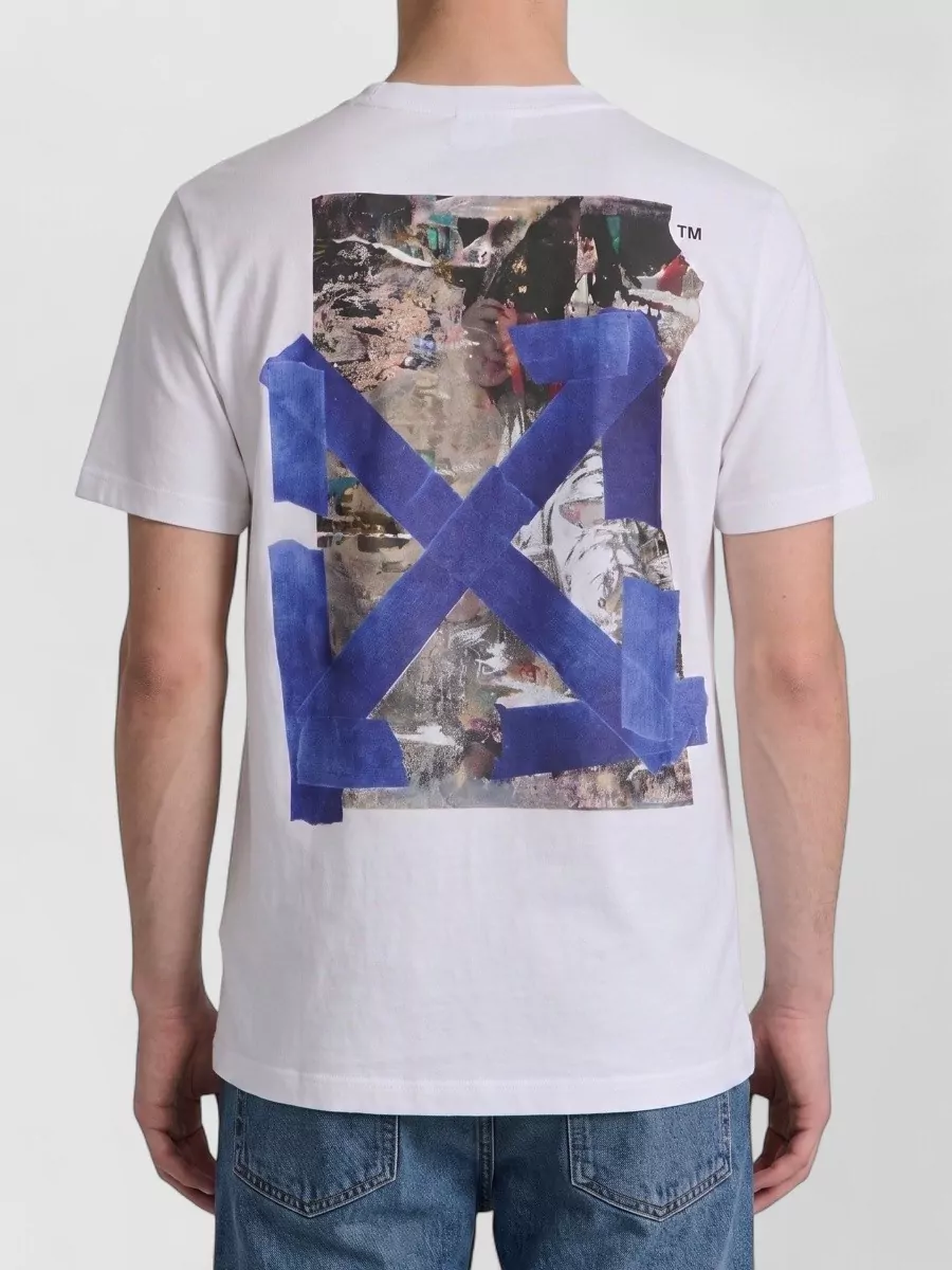 Off-White Ribbed Cotton Logo Print T-Shirt
