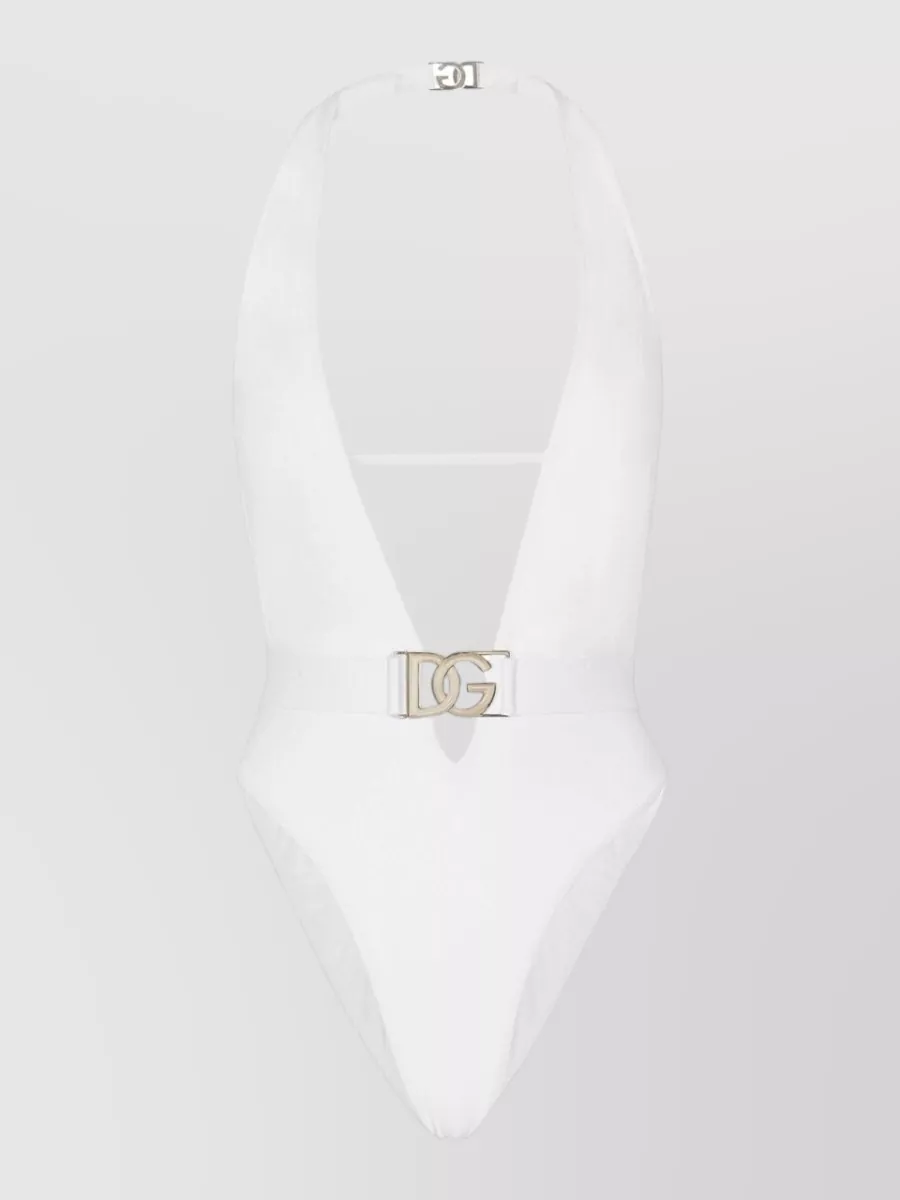 Dolce&Gabbana Halterneck belted swimsuit