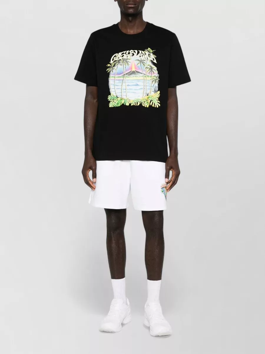 Casablanca Tropical Print Cotton T-Shirt