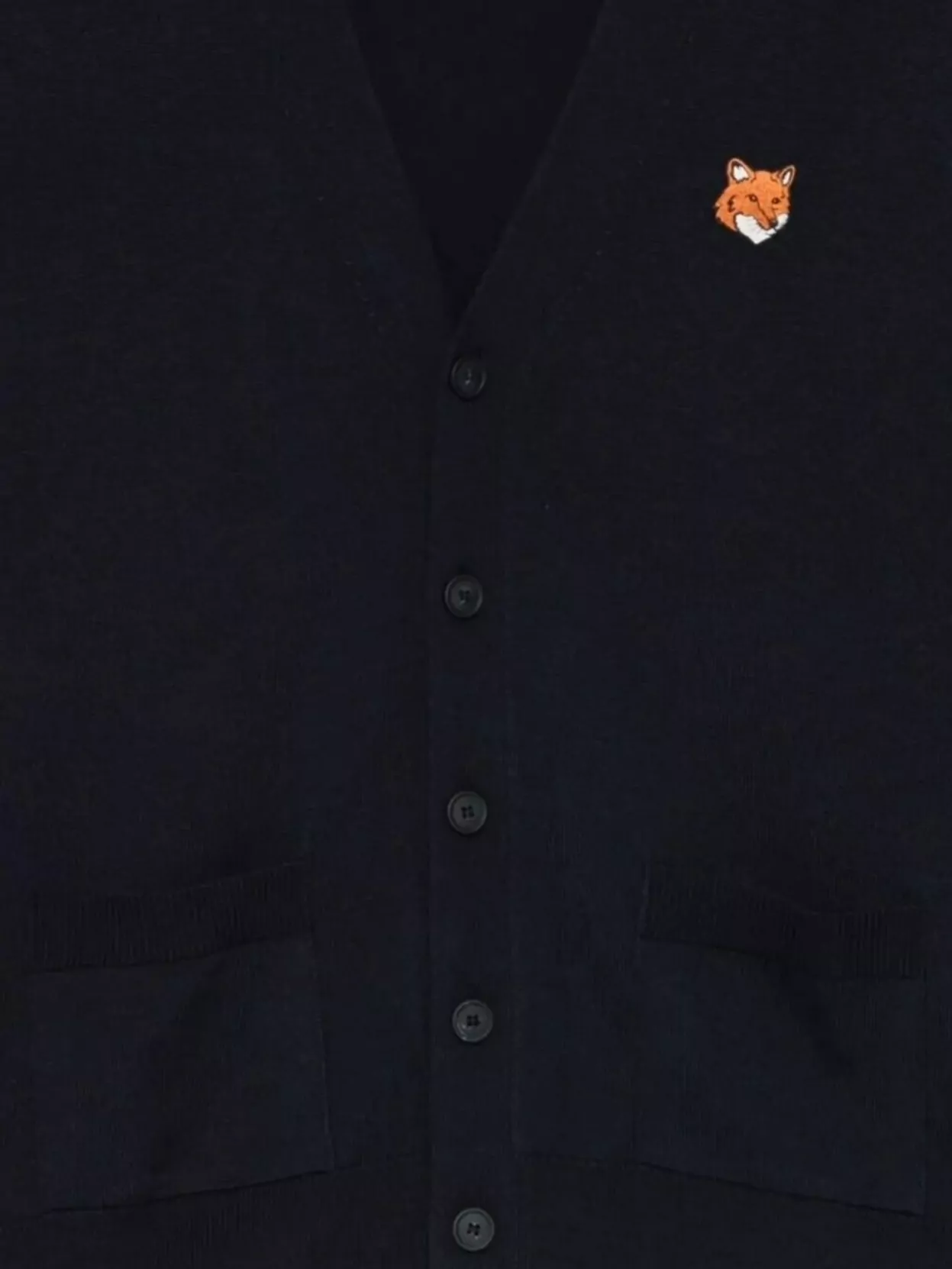 Maison Kitsuné Merino Cardigan Featuring Embroidered Detail