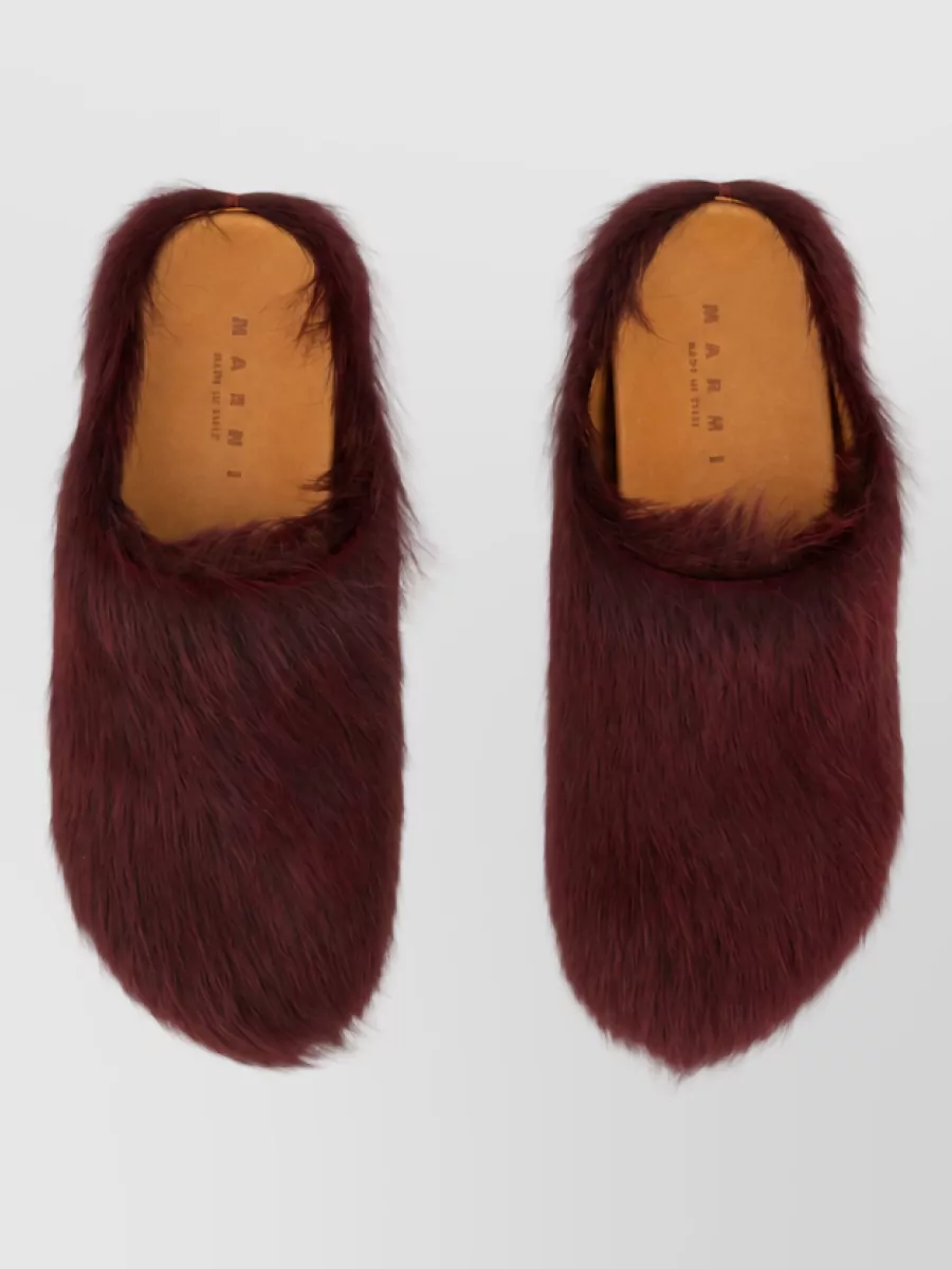 Marni Faux Fur Casual Slippers Open Back Design