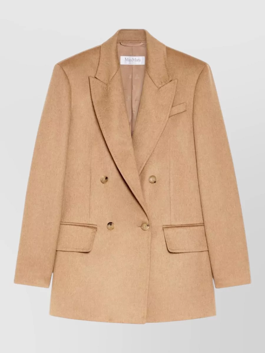 Max Mara camel hair straight-fit blazer