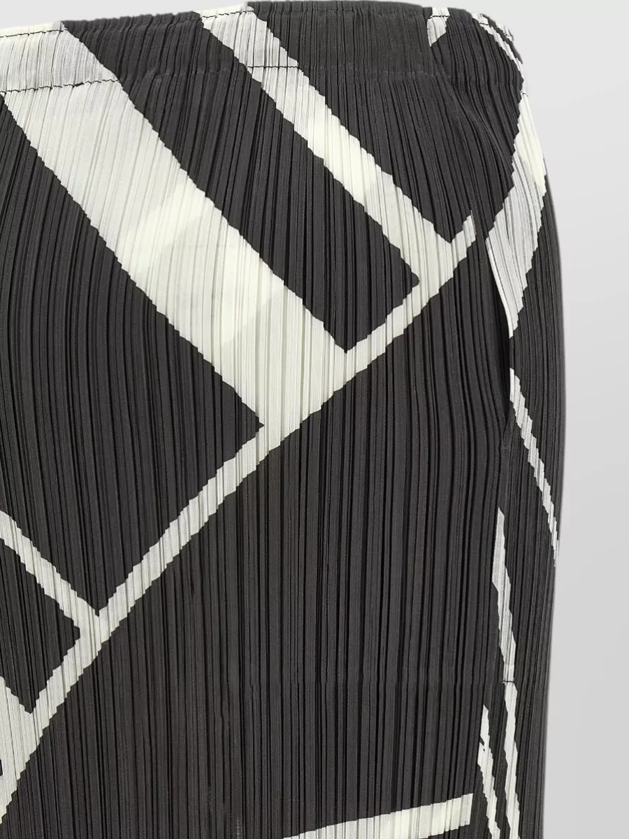 Pleats Please Issey Miyake Printed Pleated Pencil Midi Skirt