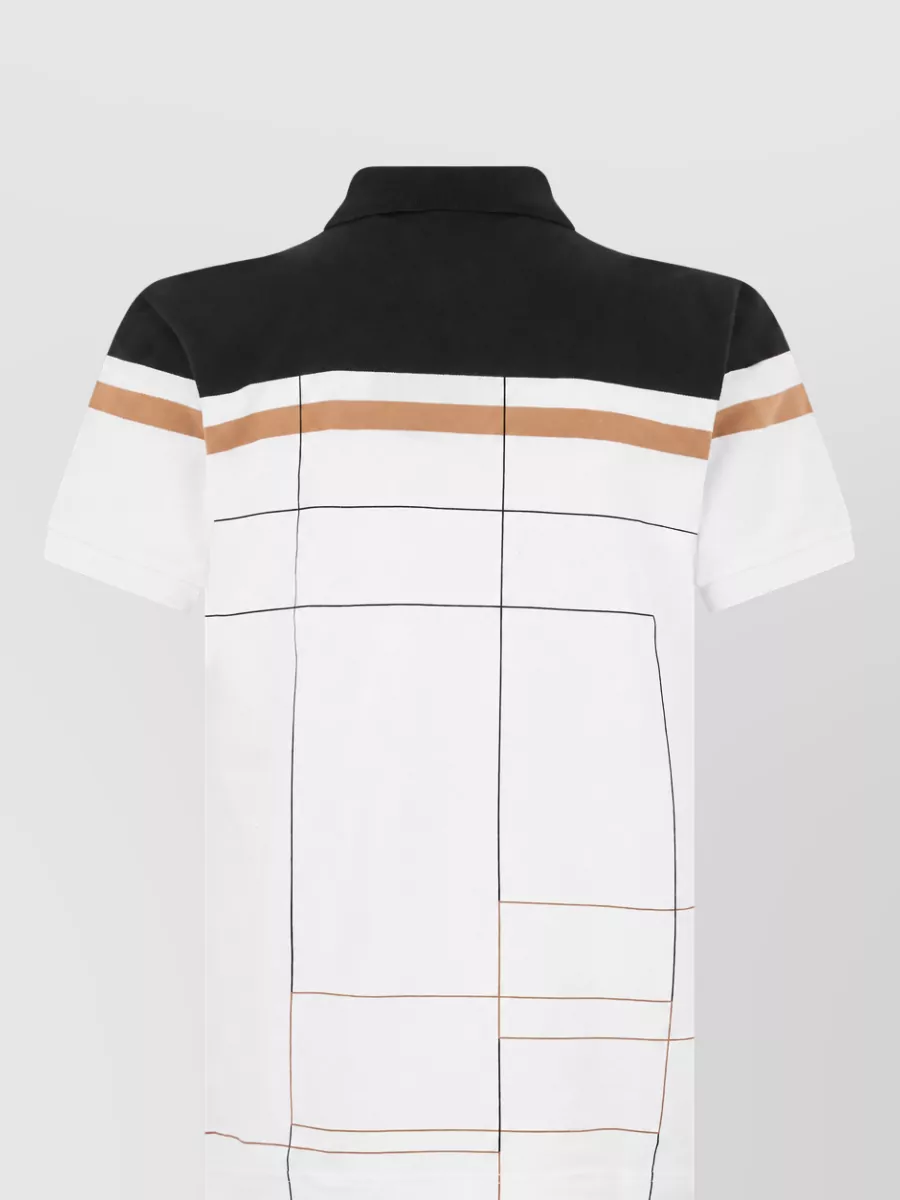 Boss Striped Cotton Short-Sleeve Polo Shirt