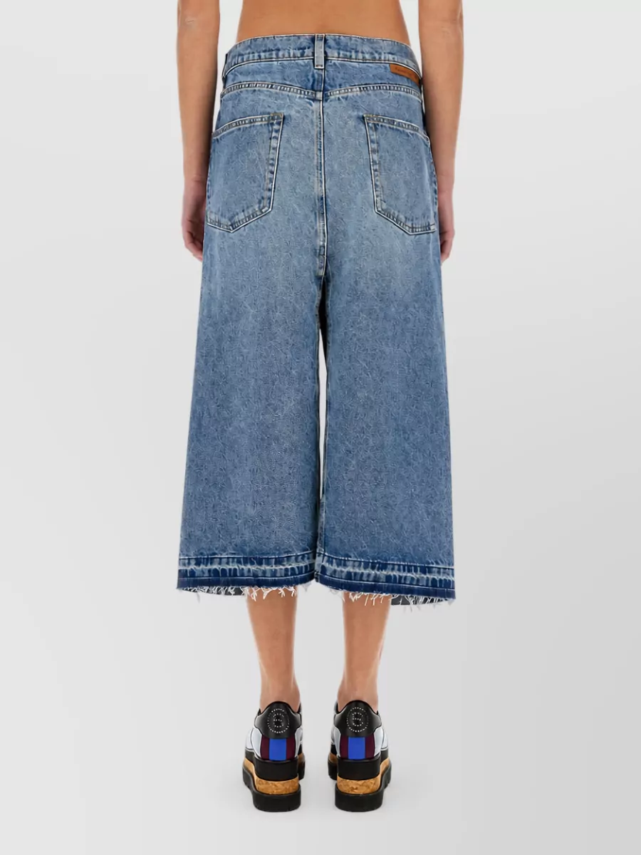 Stella Mccartney Denim Paneled High-Waisted Skirt