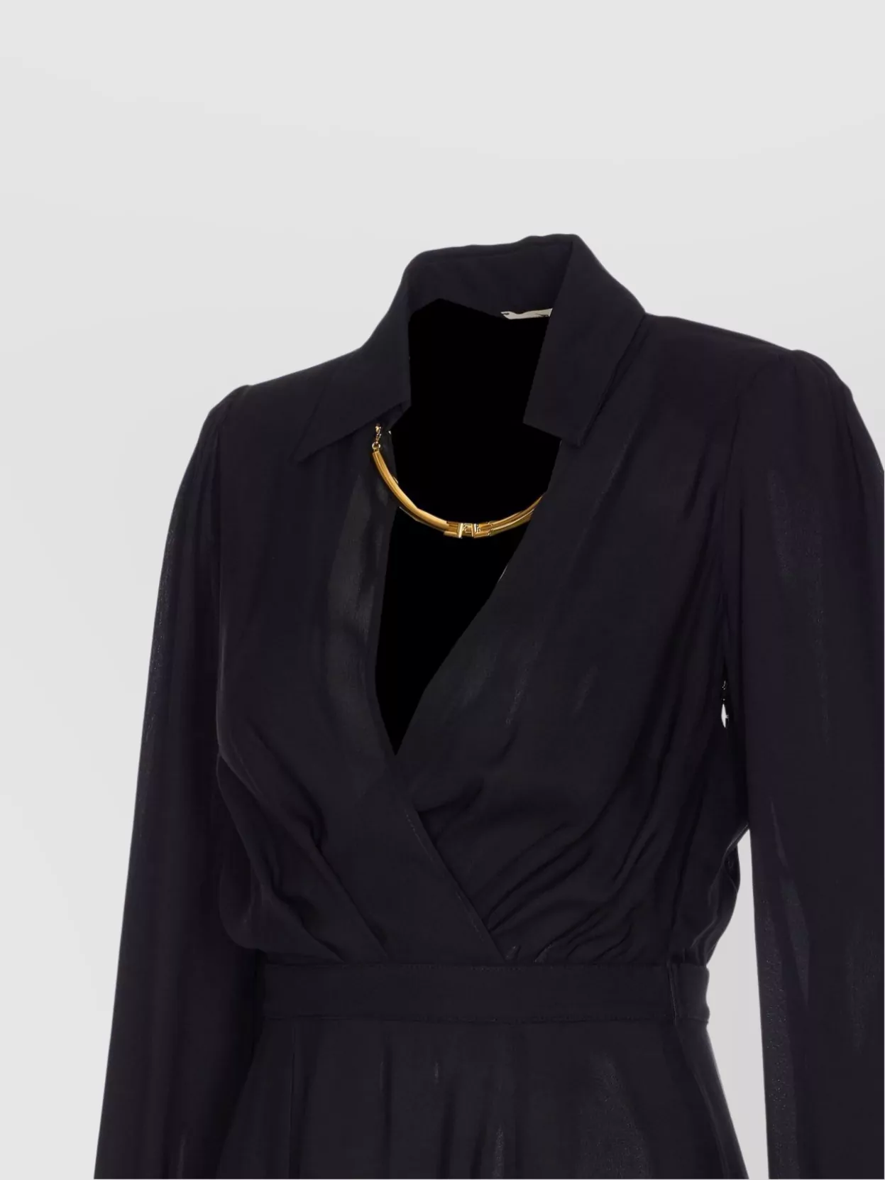 Elisabetta Franchi Hardware Logo Allover Long Sleeves V Neck