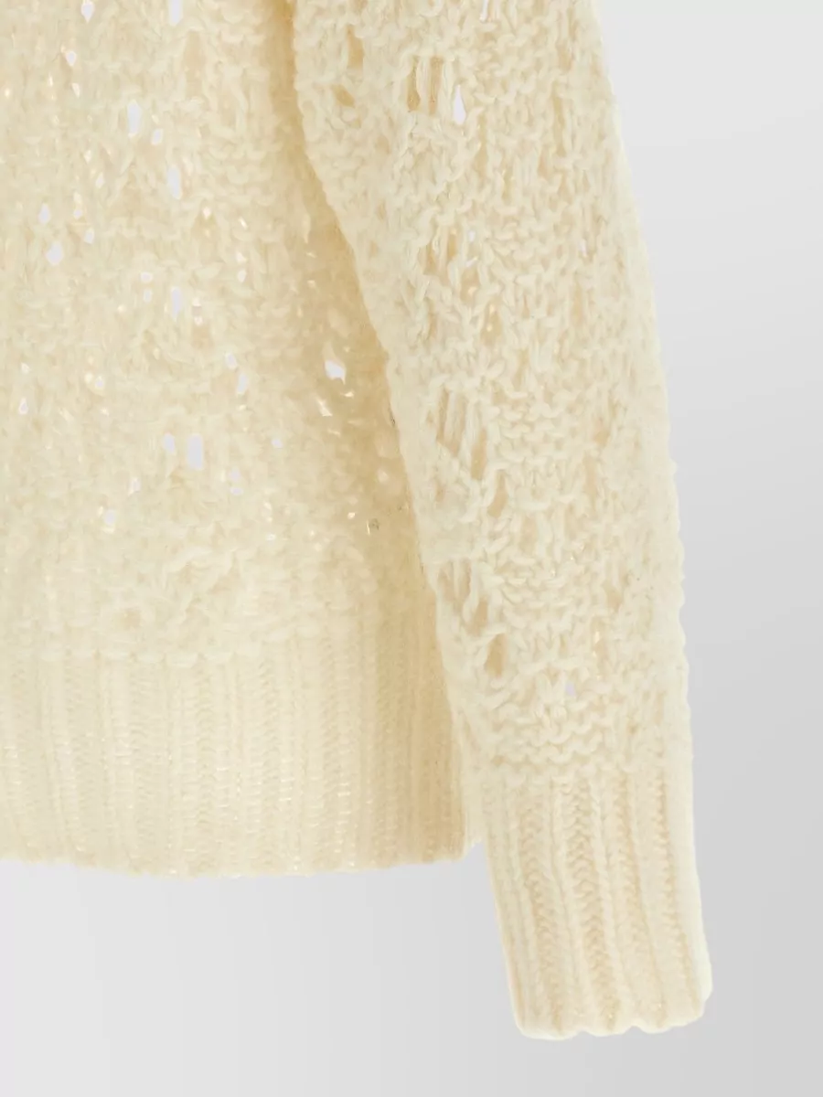 Fabiana Filippi Mohair Sweater Long Sleeves V Neckline