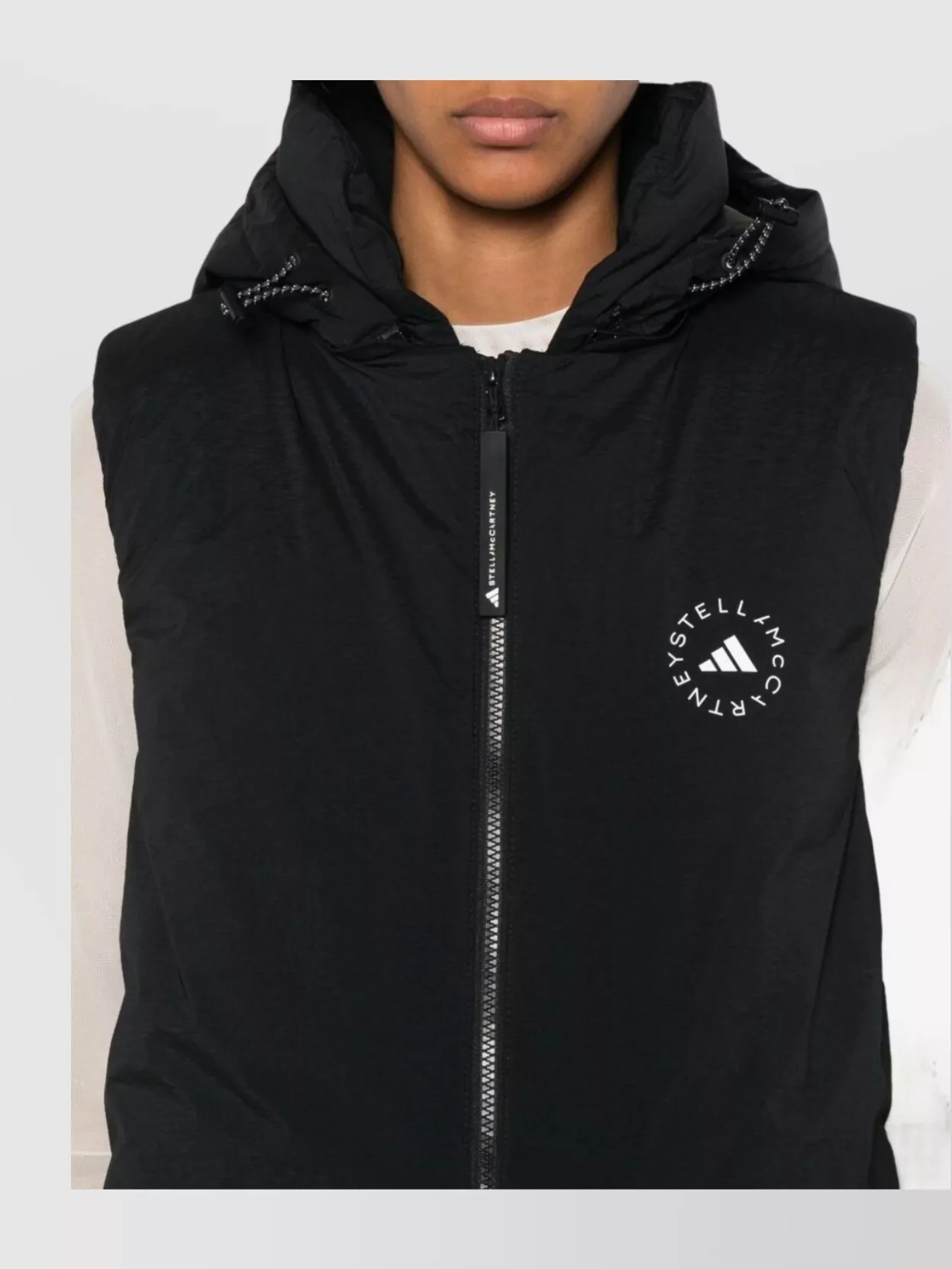 Adidas By Stella Mccartney Sleeveless Hooded Vest Side Pockets