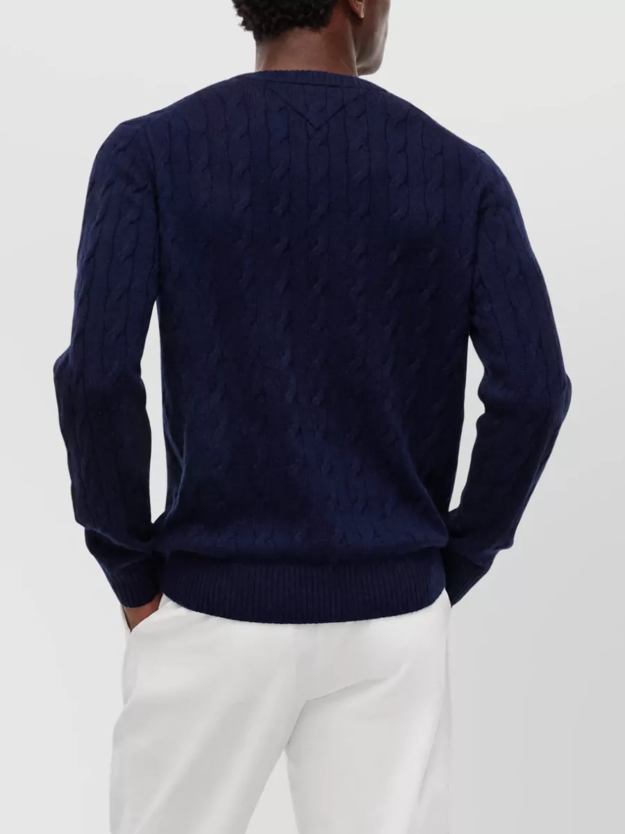 Tommy Hilfiger Lambswool Cable-Knit Crew-Neck Jumper