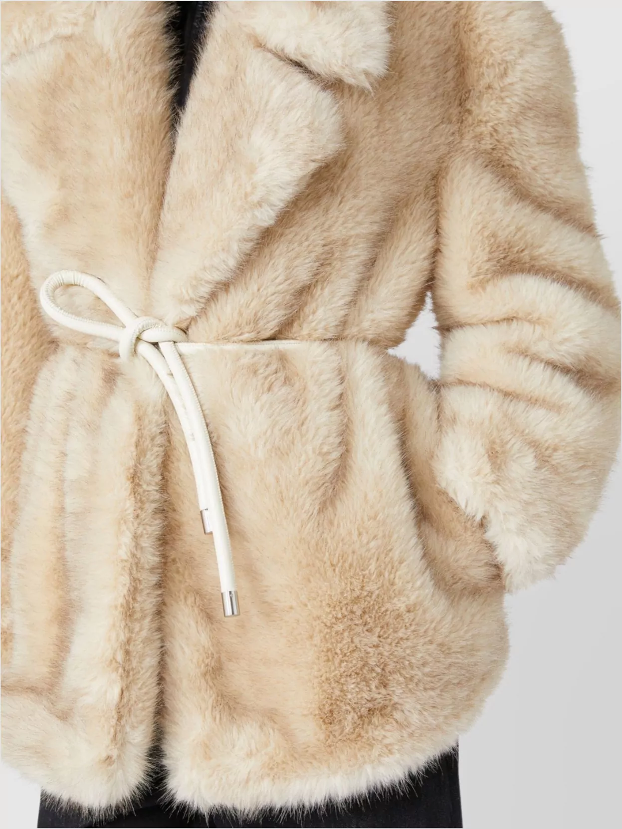 Sportmax Eco-Fur Jacket Belted Waist