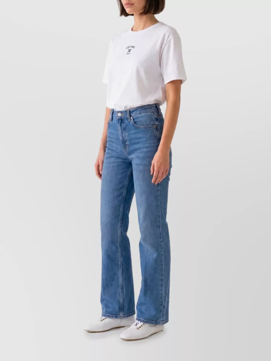 Celine Denim Mid-Rise Flared Jeans