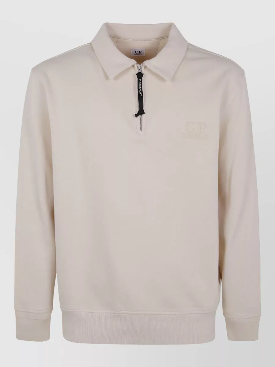 C.p. Company Cotton Polo Collar Sweatshirt