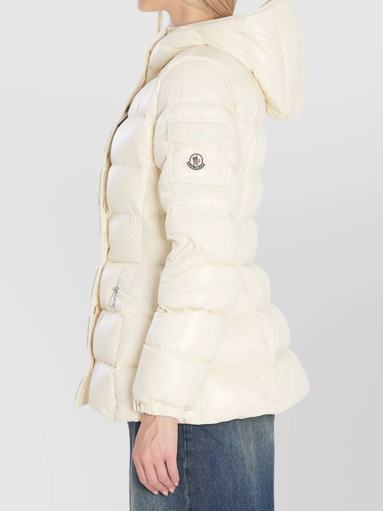 Moncler Luxe Puffer Jacket Featuring Adjustable Elements