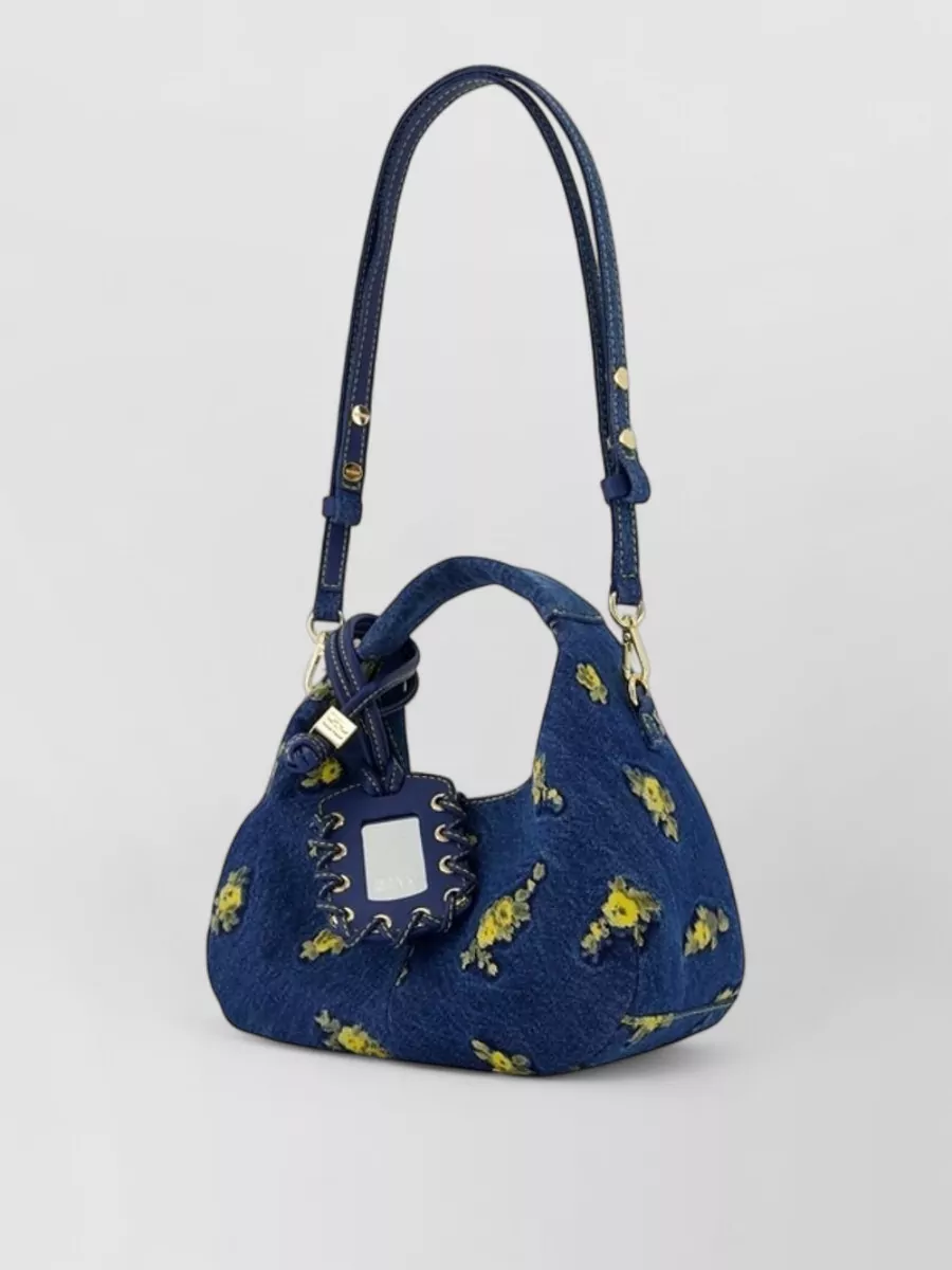 Ganni Hobo Mini Cotton Shoulder Bag