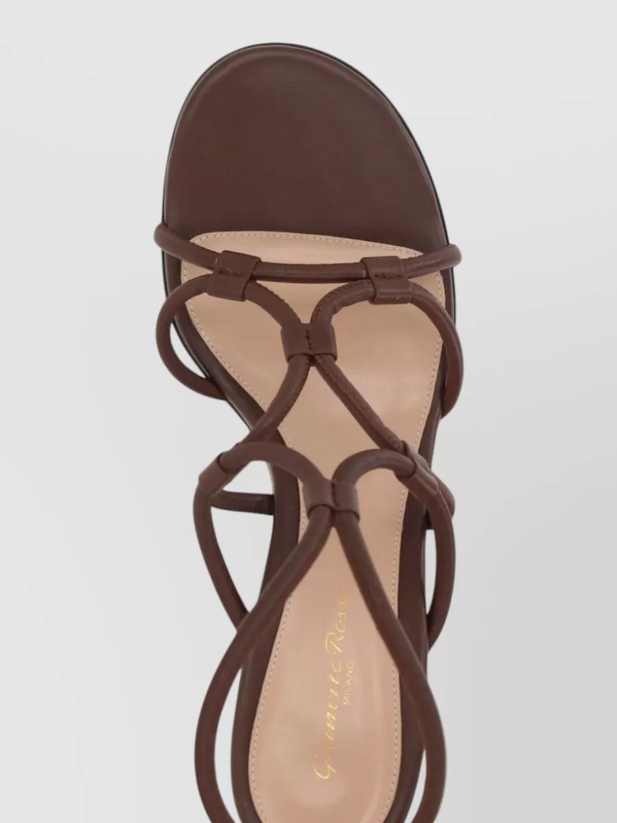 Gianvito Rossi Leather Sandals Block Heel Round Toe Straps