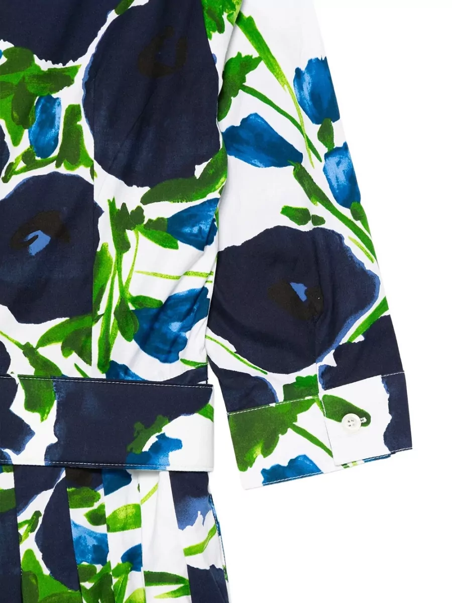 Samantha Sung Cotton Floral-Print Midi Dress