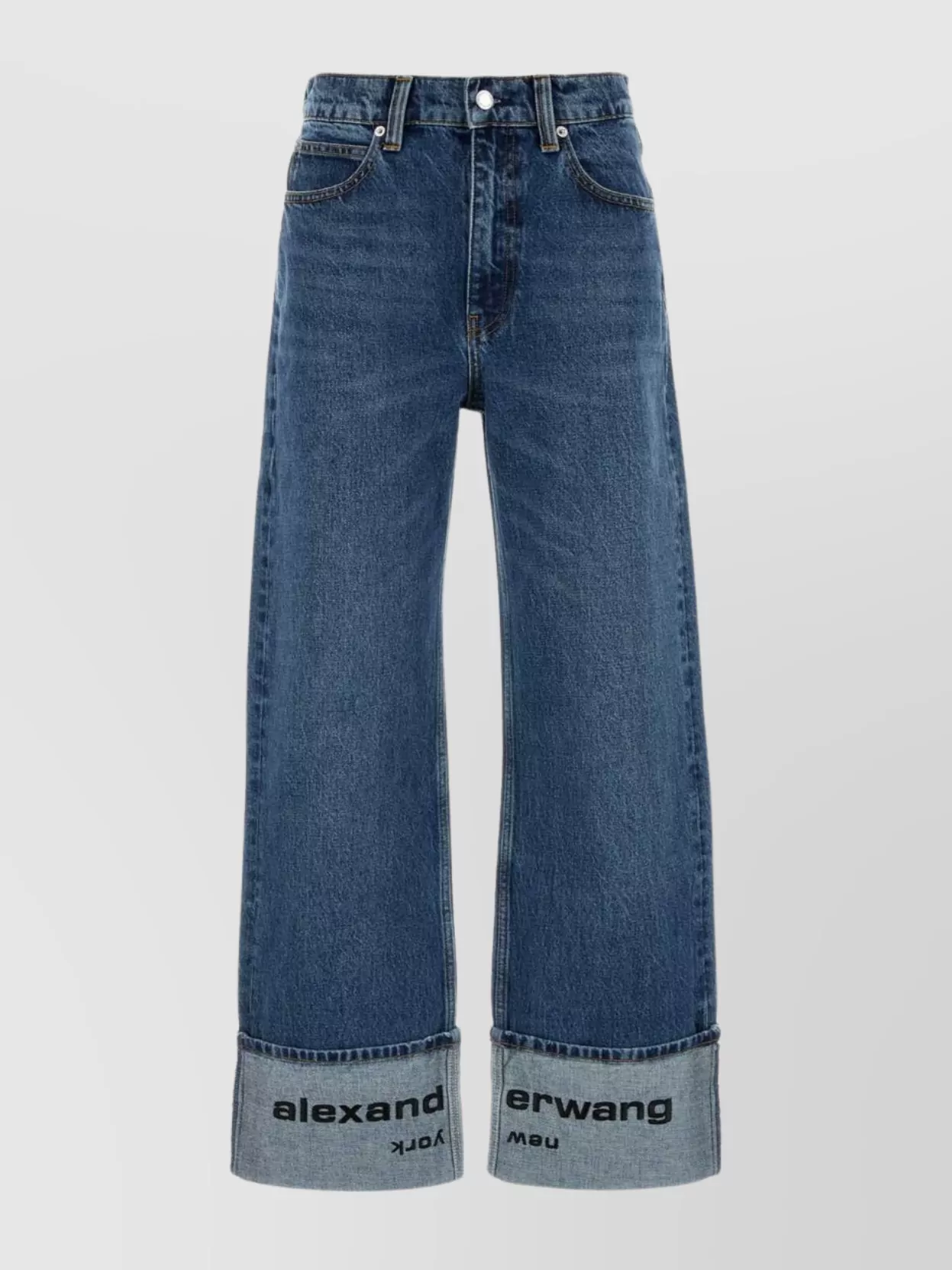 Alexander Wang Wide-leg Denim Jeans Folded Cuffs