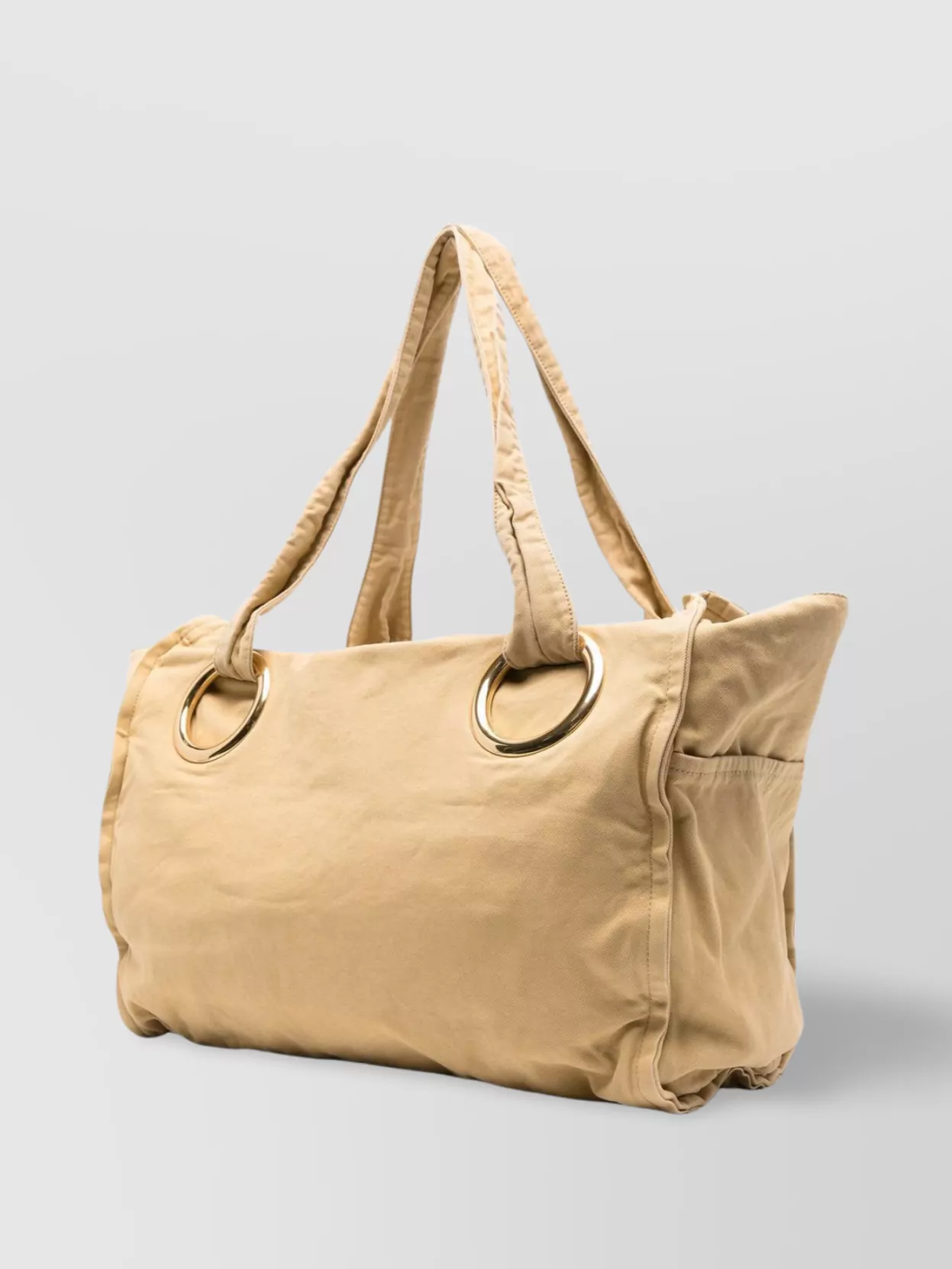 Chloé Beach Tote Bag Eyelets Gold Oversized