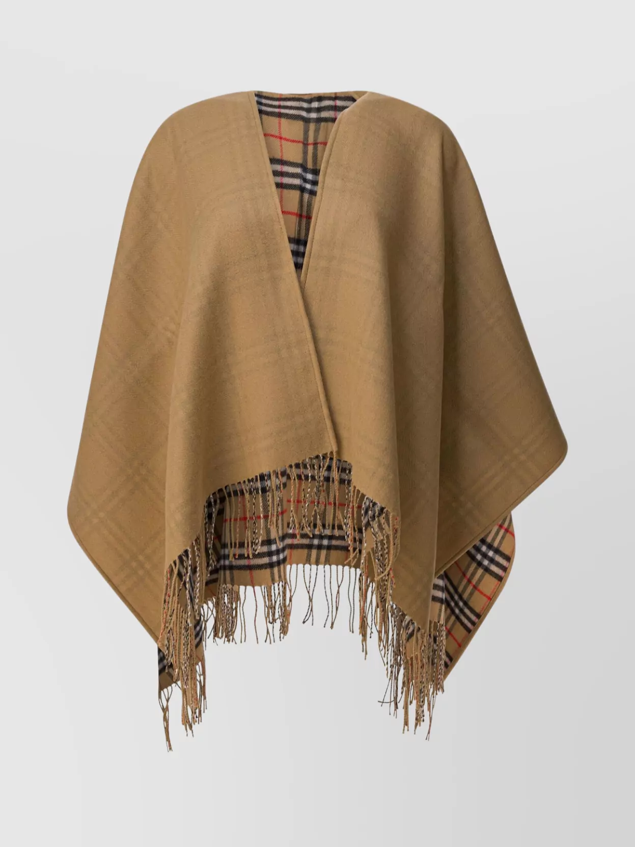 Burberry Fringe Plaid Check Jacket