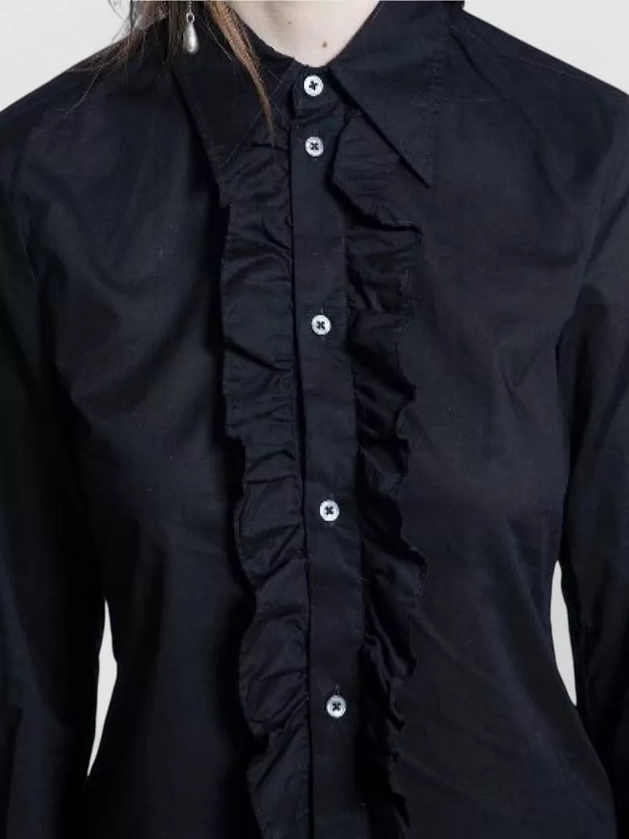 Ann Demeulemeester Cotton Slim-Fit Ruffled Shirt