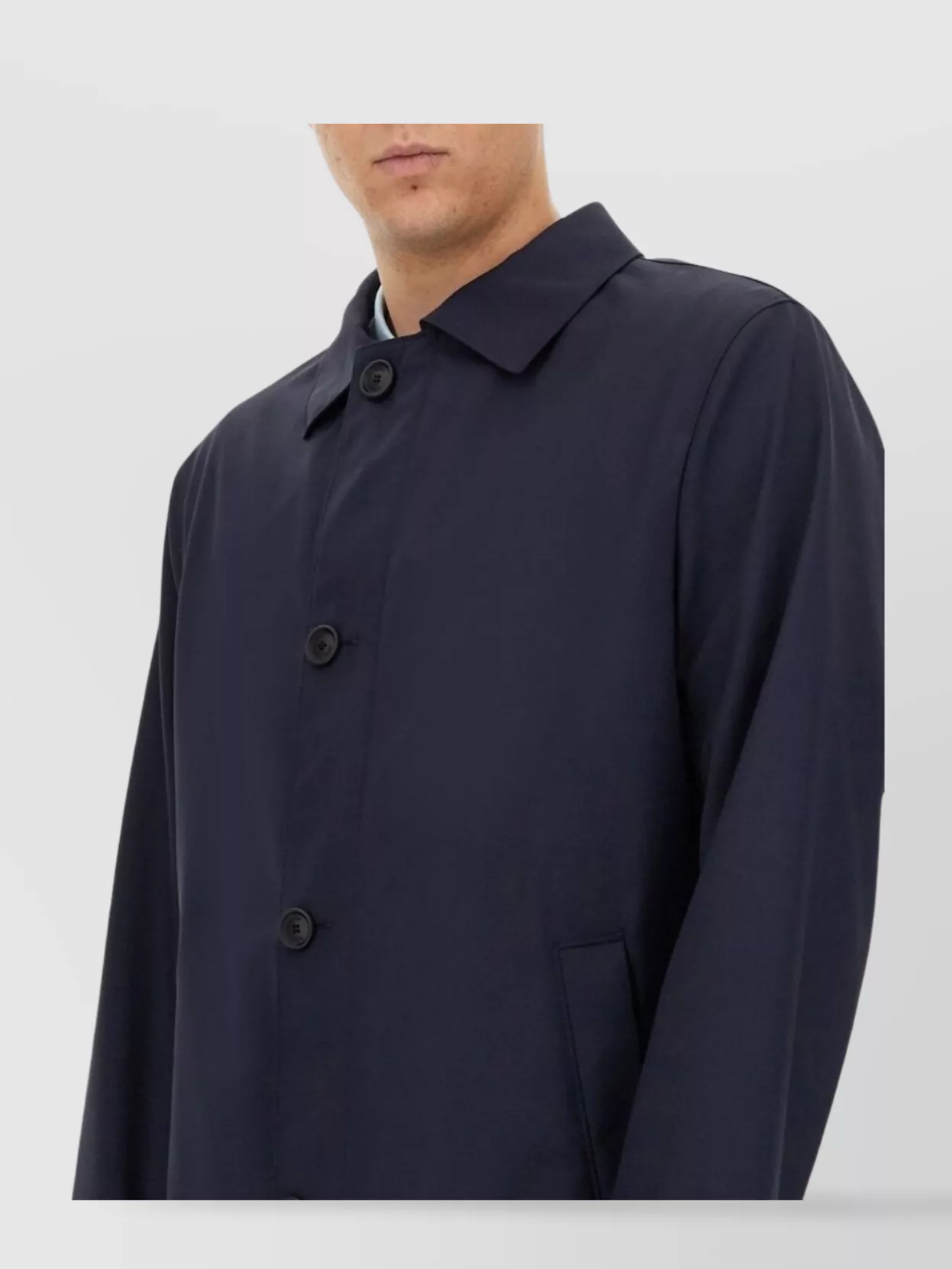 Hugo Boss Boss Classic Button-up Black Trench Coat With Extended Back Hem
