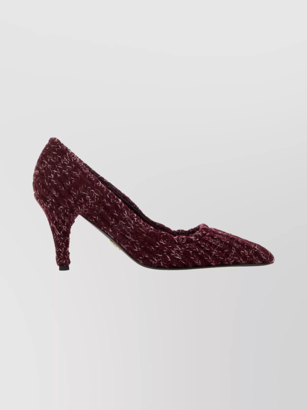 Prada Textured Fabric Mid Heel Pointed Toe Pumps In Multi
