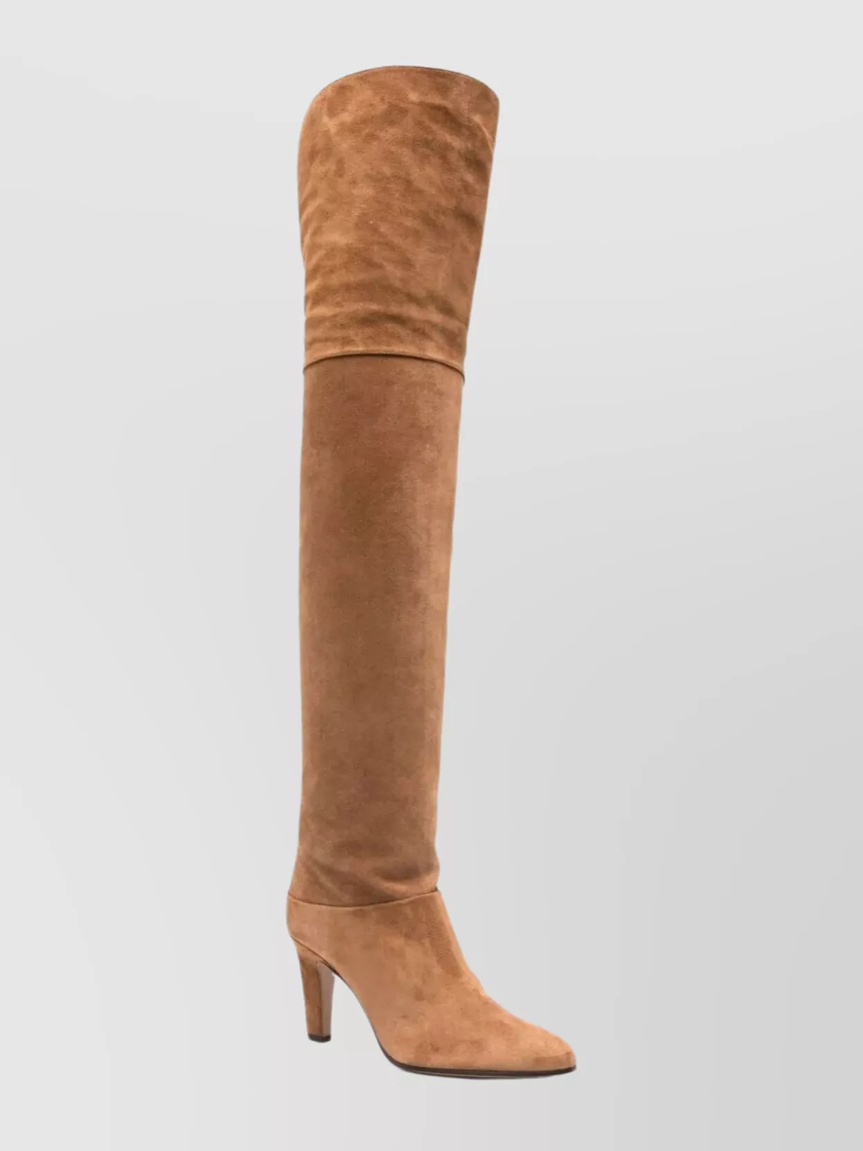 Chloé Over-the-knee Suede Almond Toe Boots In Brown