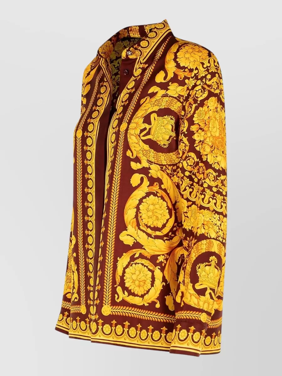 Versace Barocco Silk Shirt Gold Pattern