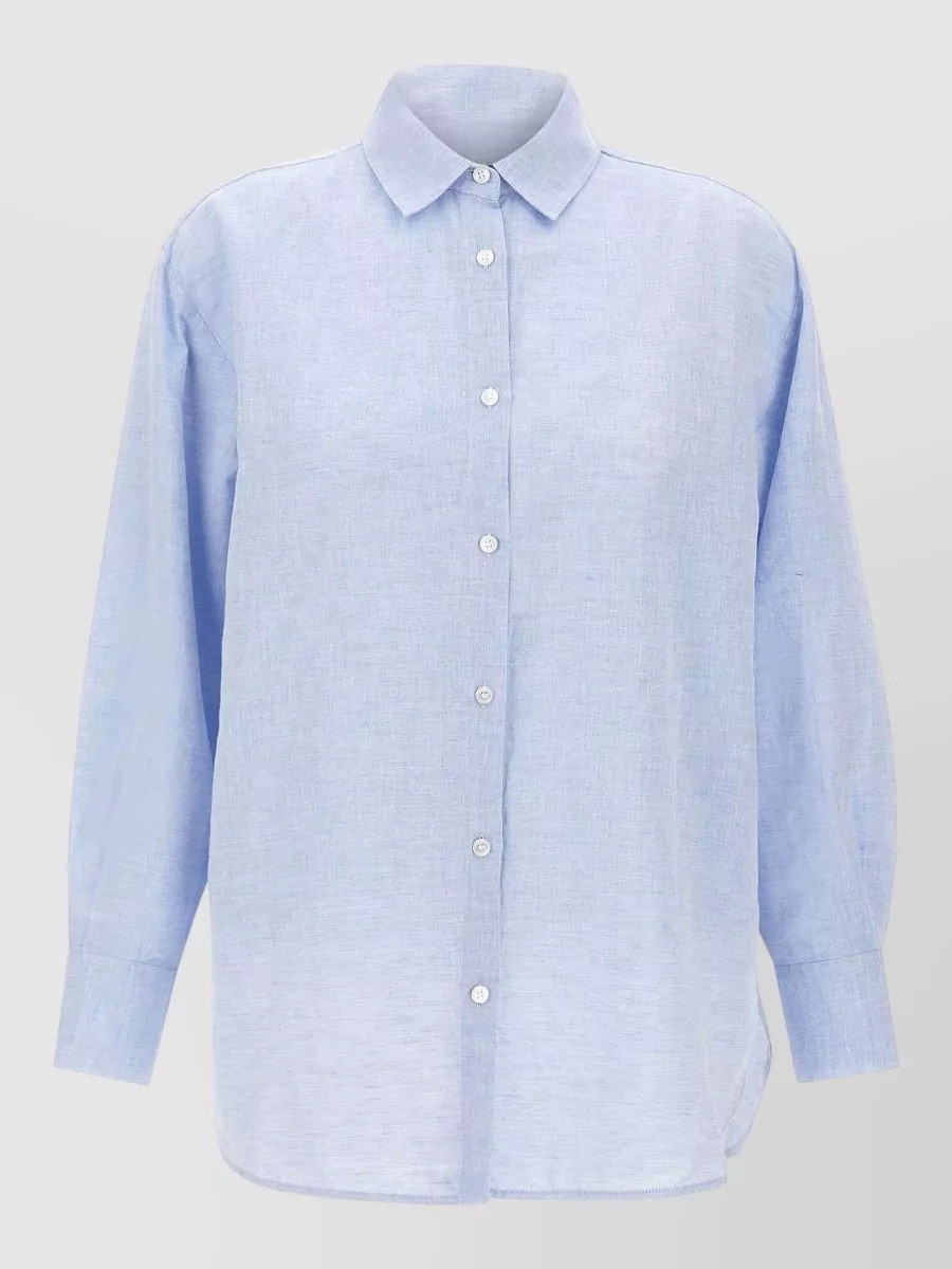 Woolrich cotton linen boyfriend shirt