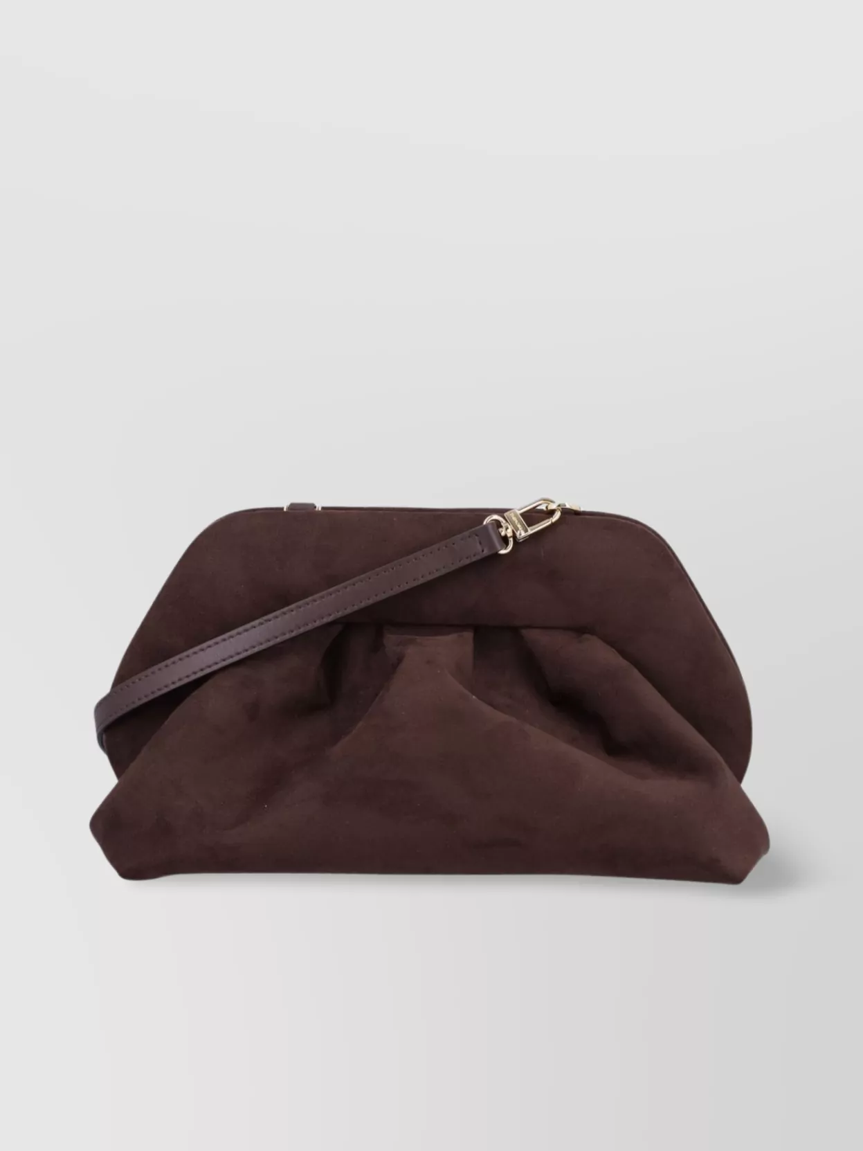Themoirè Suede Pleated Shoulder Bag With Detachable Strap