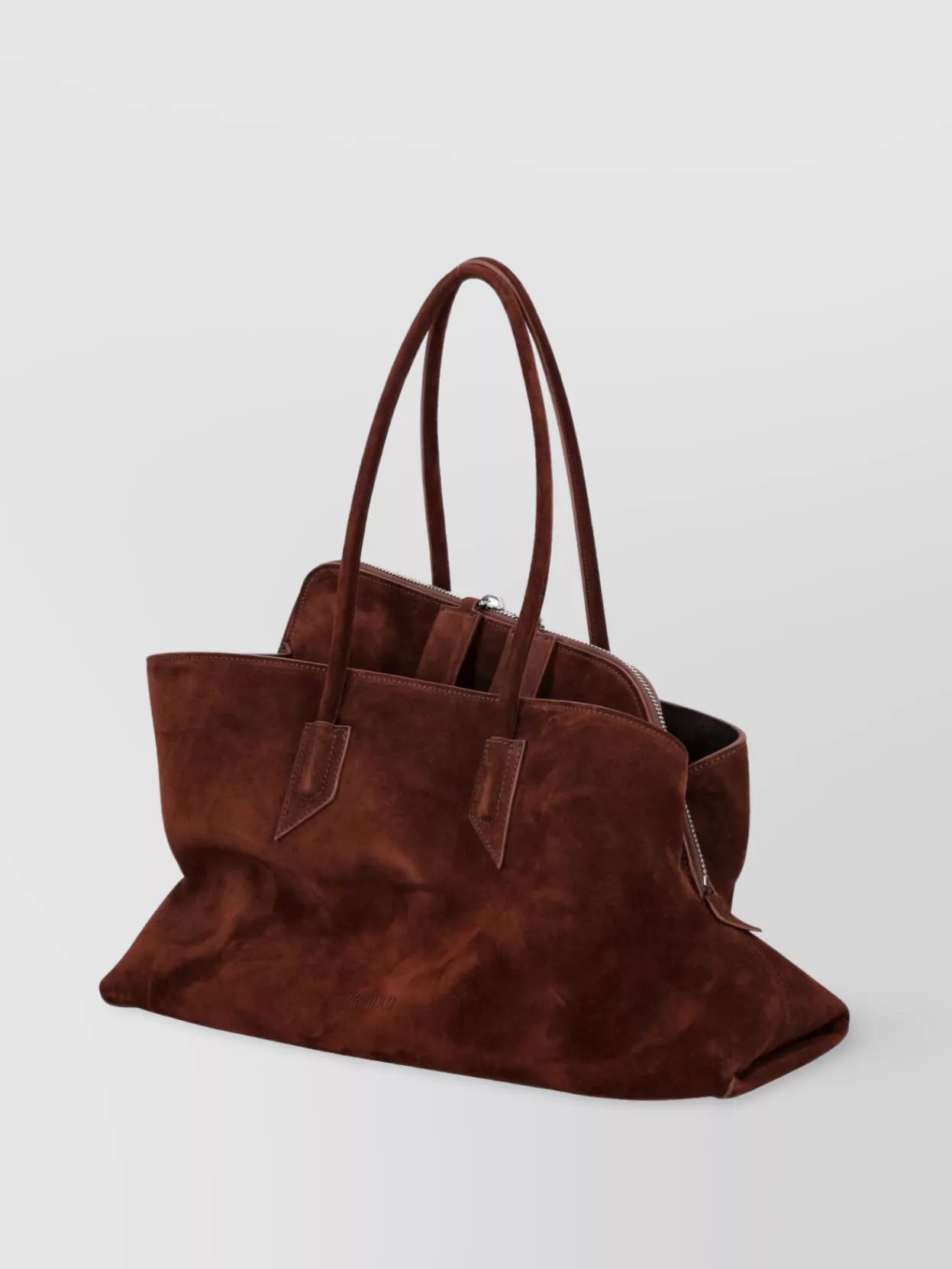 The Attico Silver Suede Tote Bag