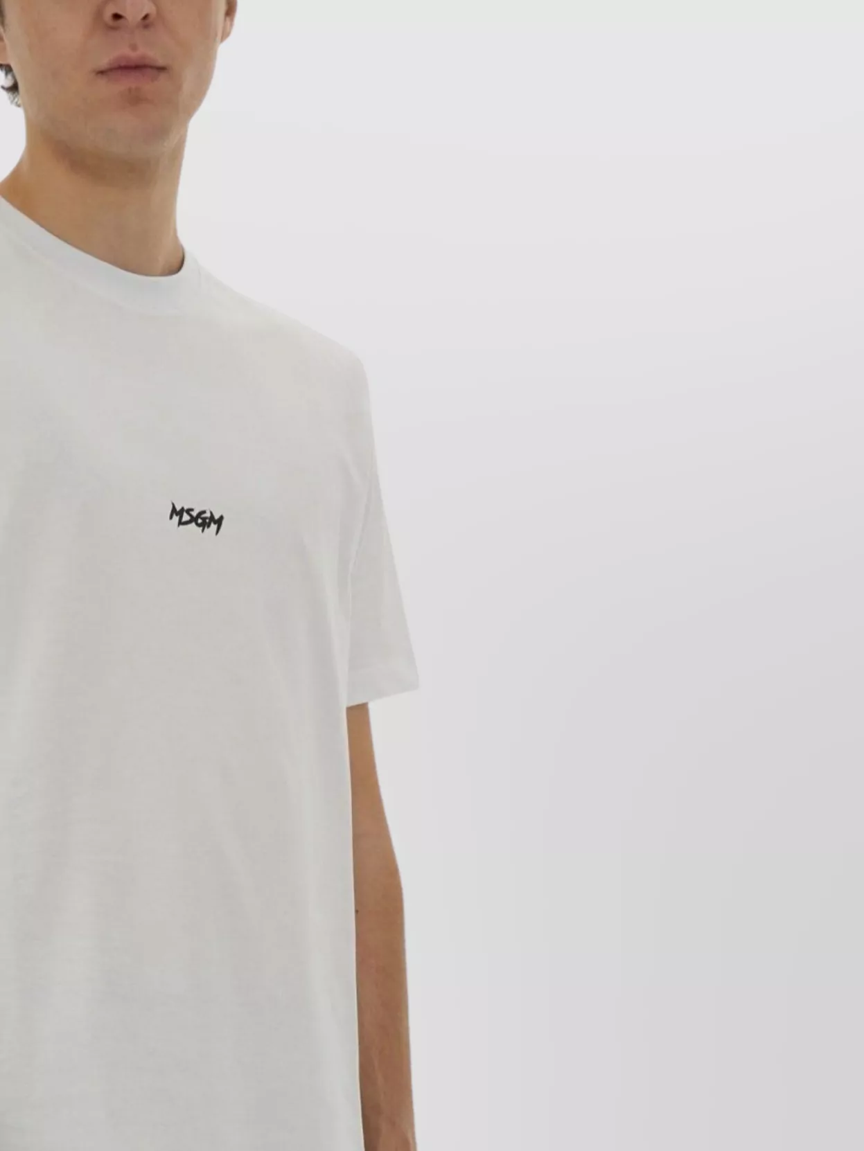 Msgm Crew Neck Cotton T-Shirt