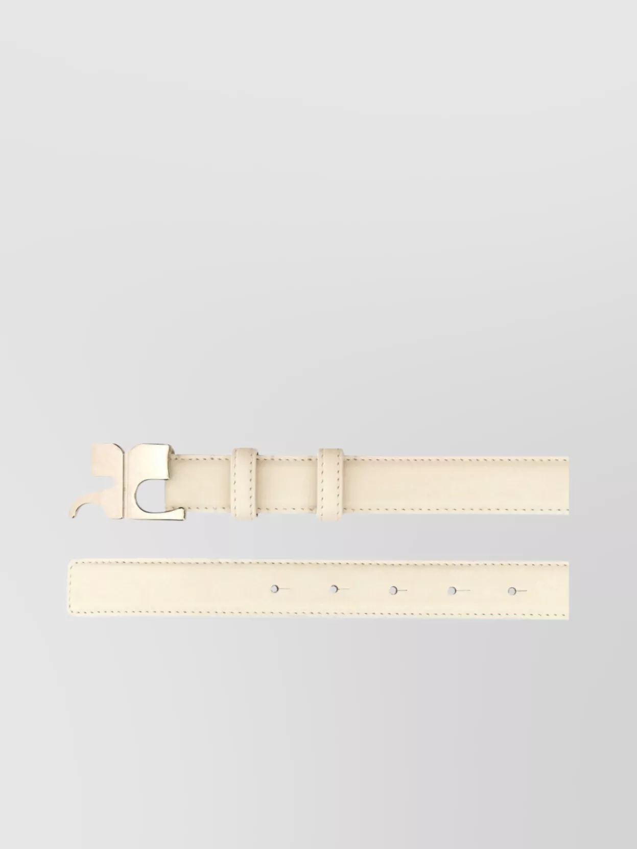 COURRÈGES ADJUSTABLE DOUBLE LOOP LEATHER BELT
