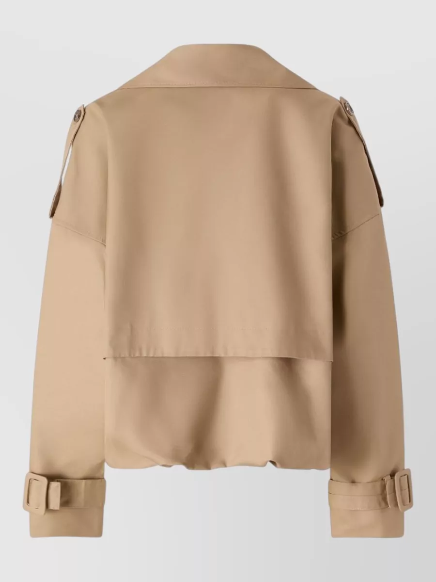 Pinko Cotton Blend Short Double Breasted Trench Coat