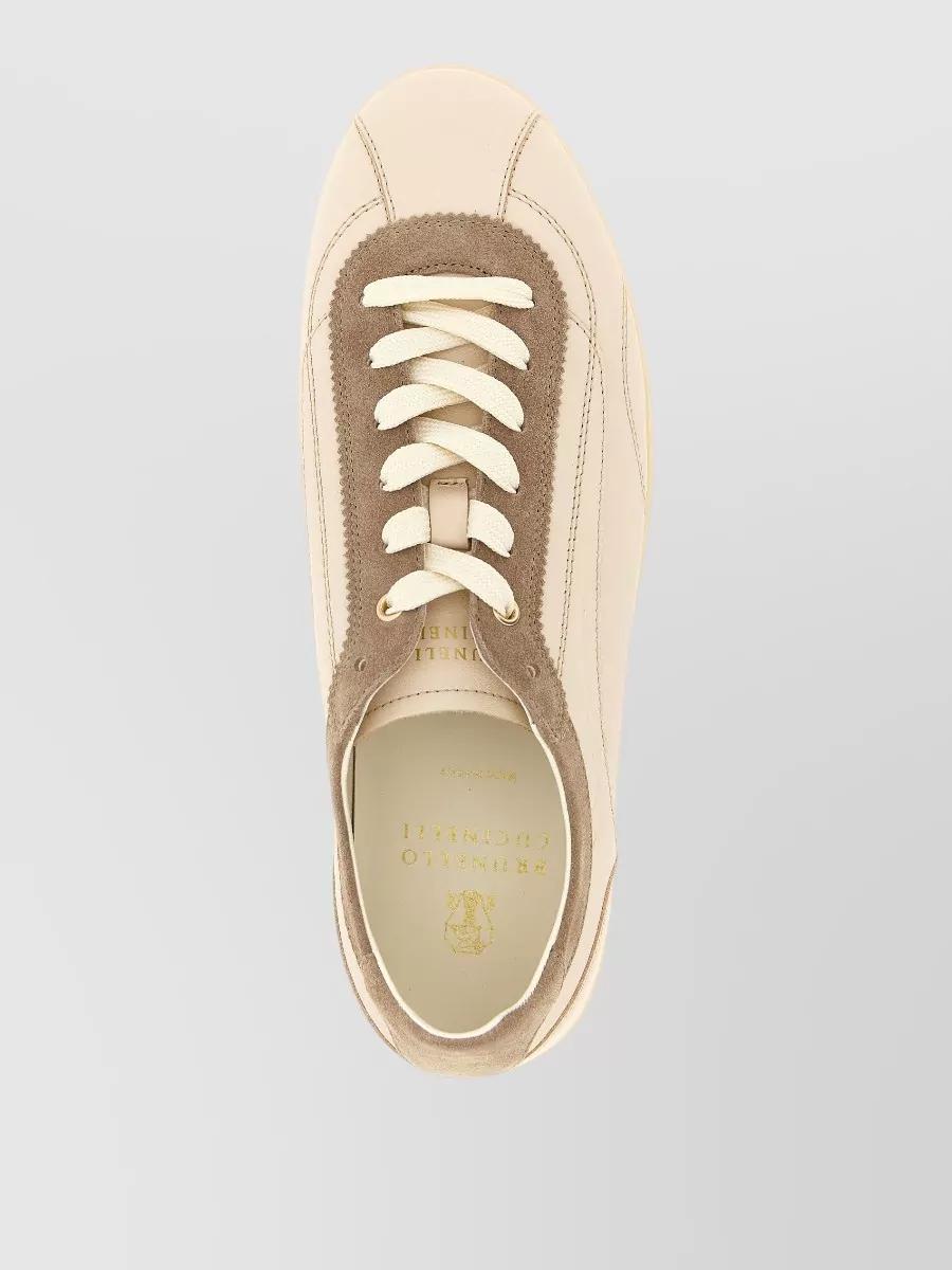 Brunello Cucinelli Leather Low-Top Lace-Up Sneakers