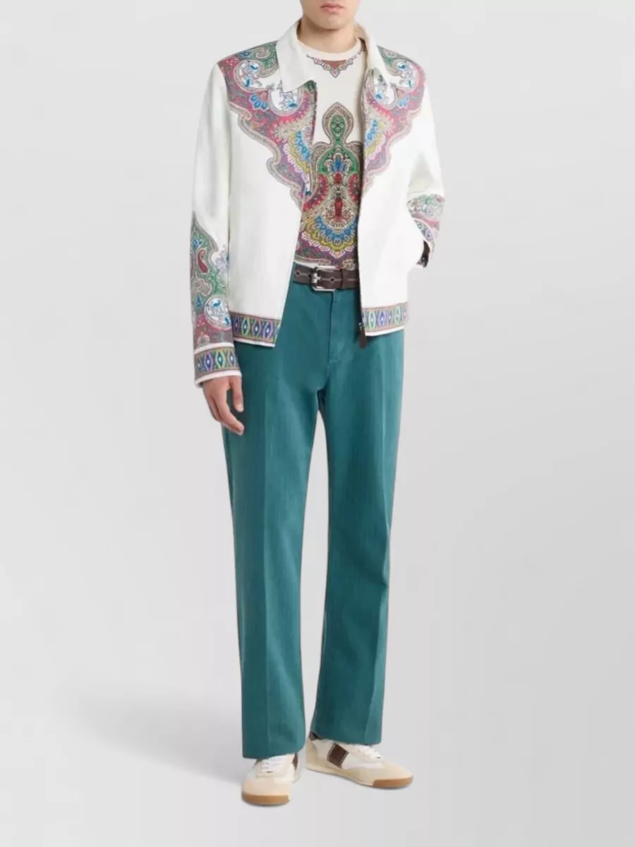 Etro Paisley Print Crewneck Short-Sleeve T-Shirt