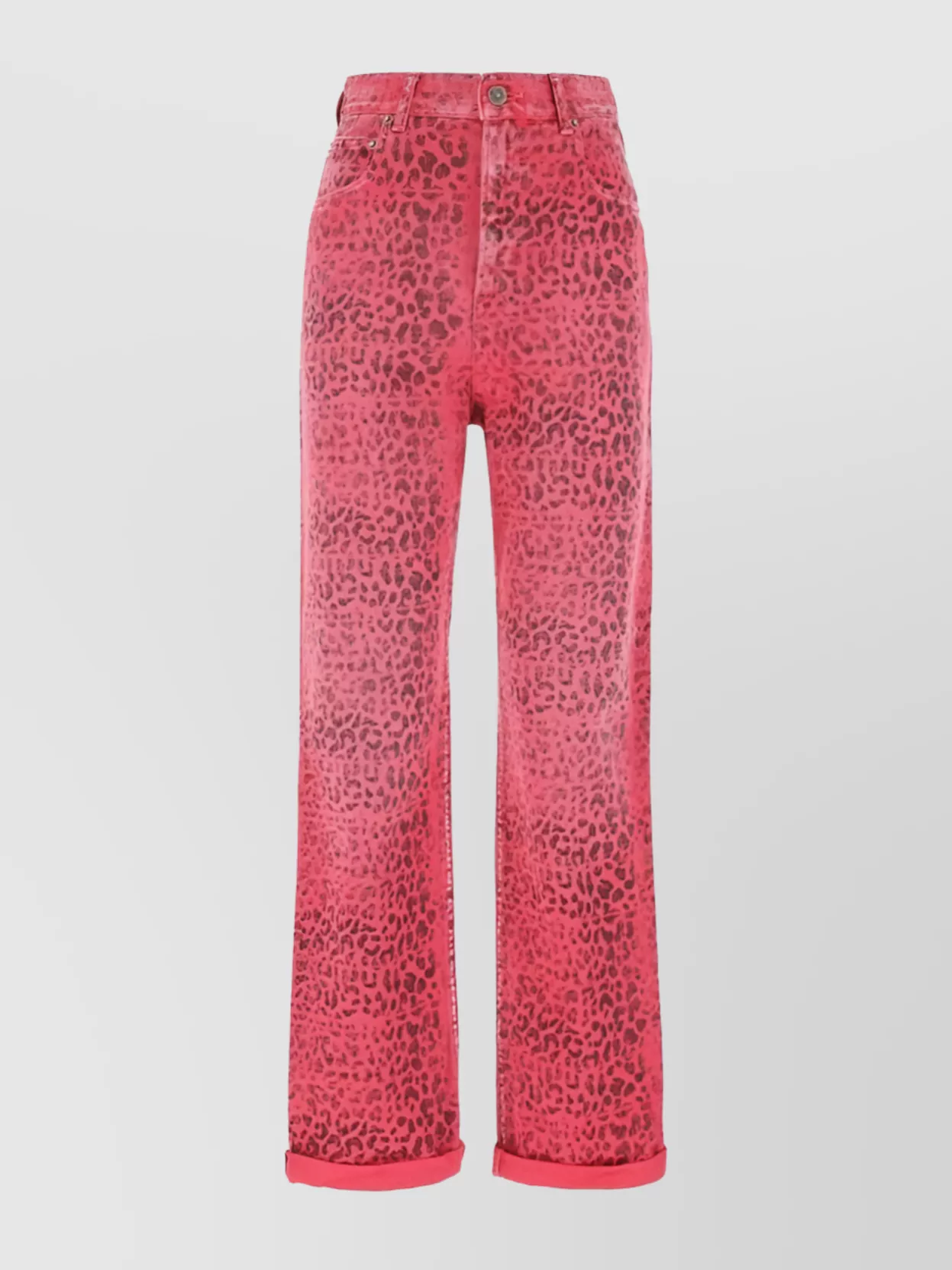 Shop Golden Goose Printed Trousers With Belt Loops And Back Pockets