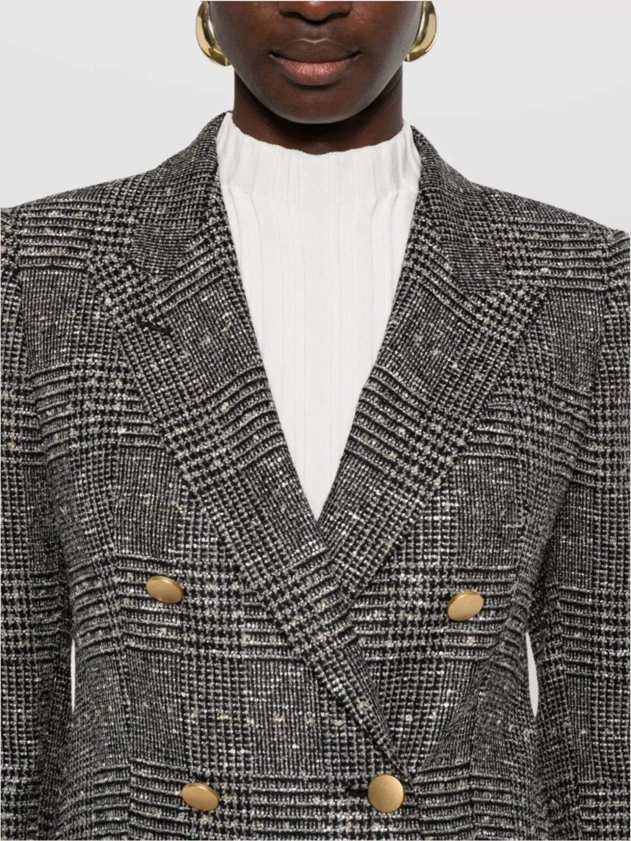 Tagliatore Check Pattern Wool Blend Double-Breasted Jacket