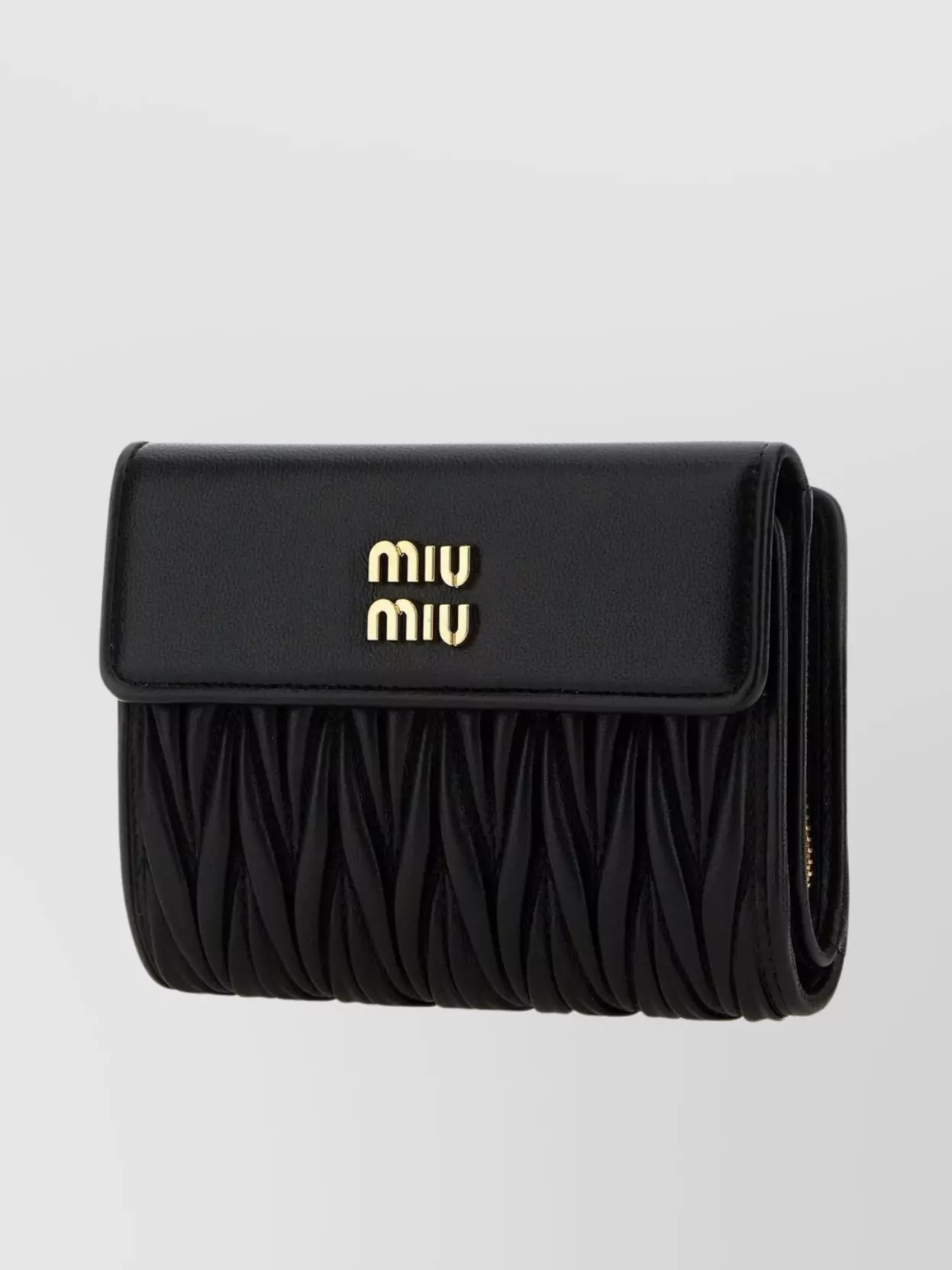 Shop Miu Miu Quilted Design Nappa Leather Wallet