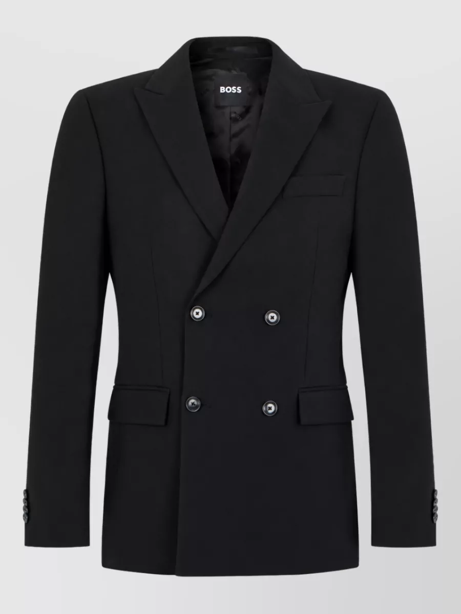 Boss Virgin wool double-breasted tuxedo jacket