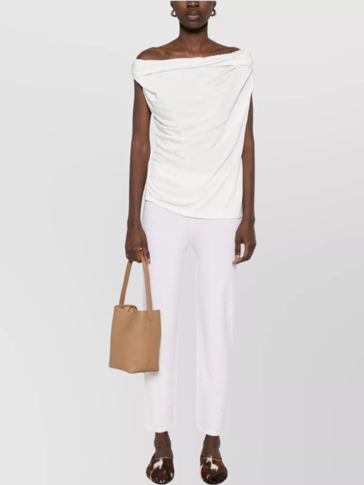 Max Mara Cropped White Pants With Tailored Silhouette In White