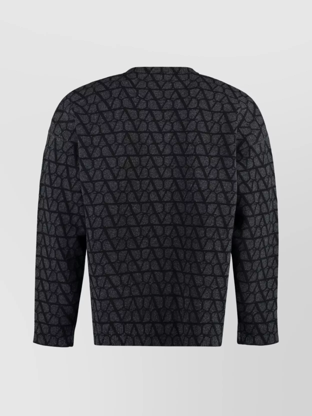 Valentino Wool Crew-Neck Sweater Geometric Pattern