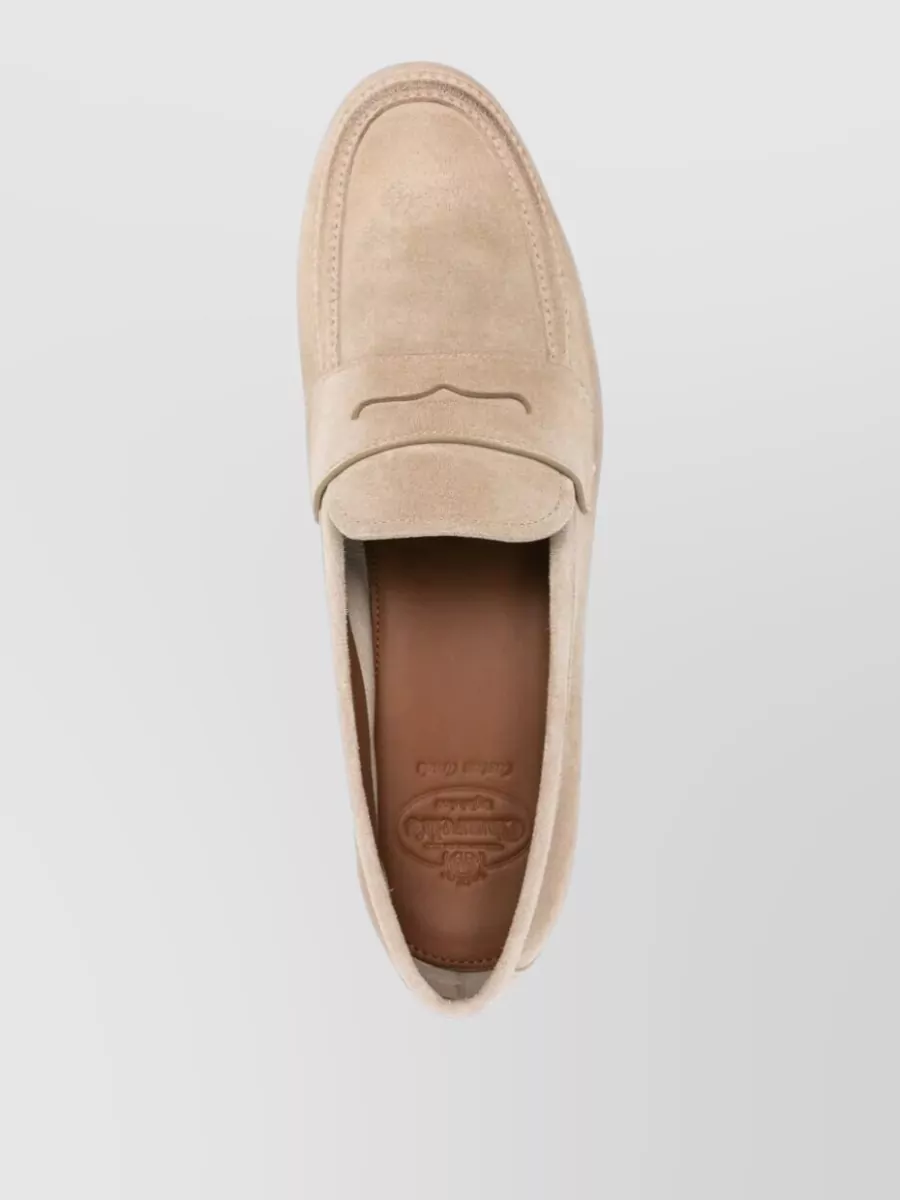 Church's Suede Loafers Round Toe Tonal Stitching