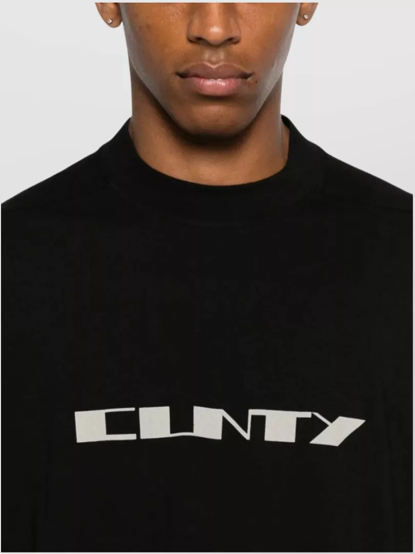 Rick Owens Drkshdw Graphic Print Round Neck Short Sleeve T-shirt In Black