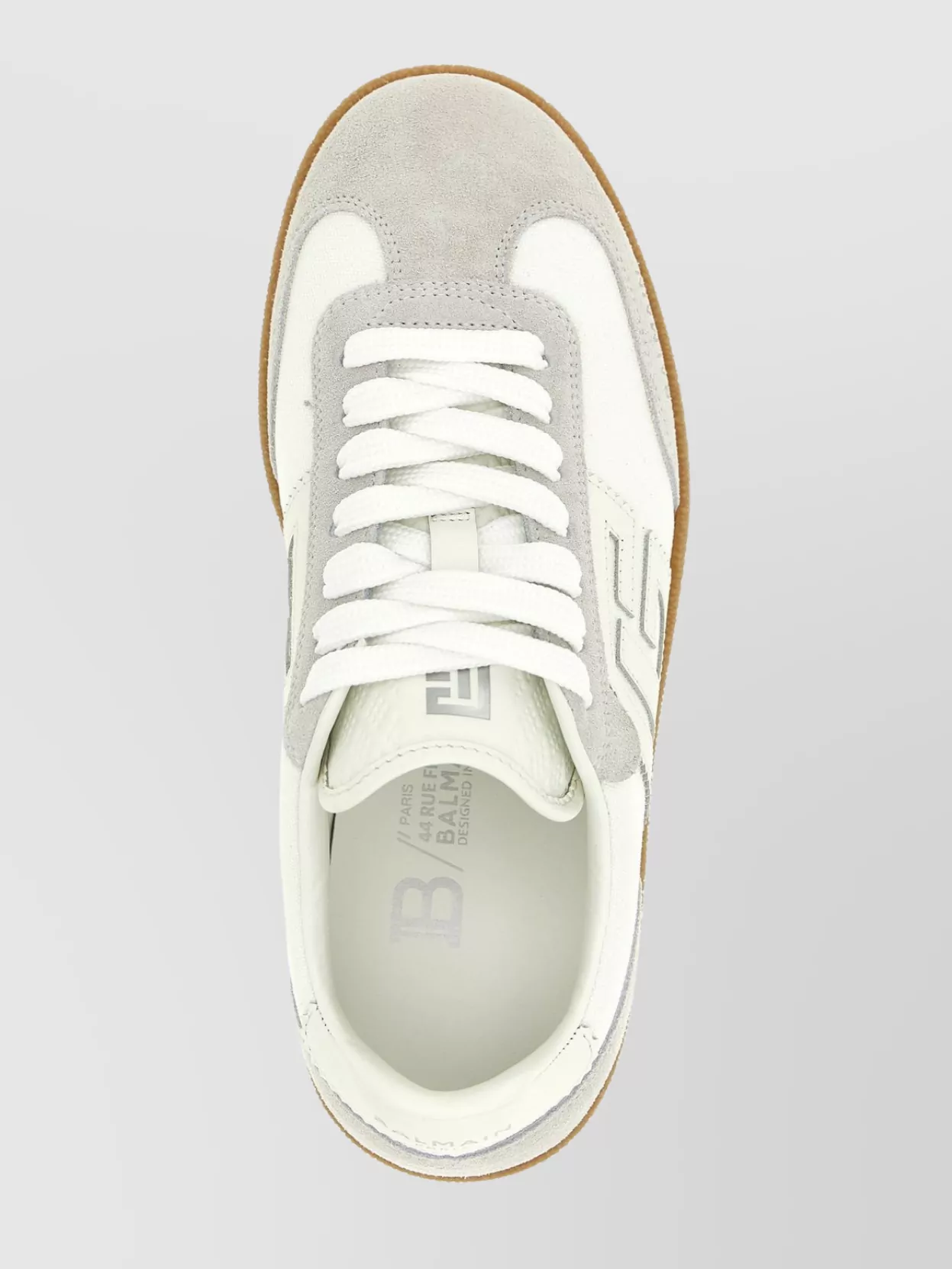 Balmain Swan Low-Top Sneakers With Suede Accents