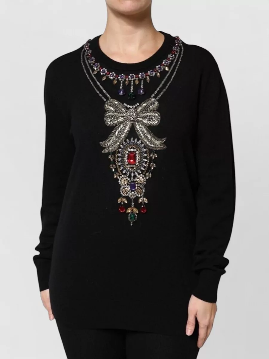 Dolce&Gabbana Cashmere crystal embellished sweater